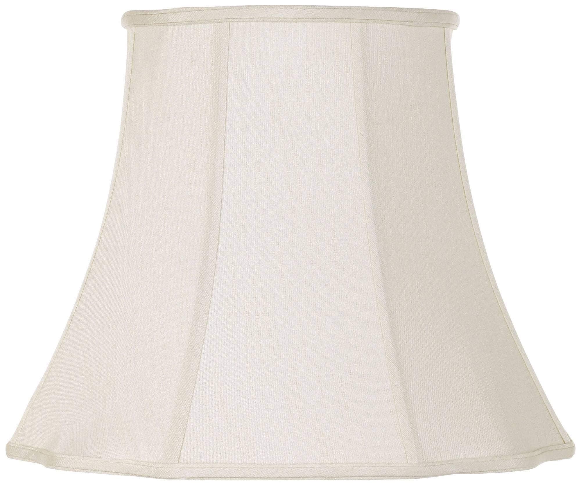Creme Bell Large Curve Cut Corner Lamp Shade 11" Top x 18" Bottom x 15" Slant x 14.5" High (Spider) Replacement with Harp and Finial - Springcrest