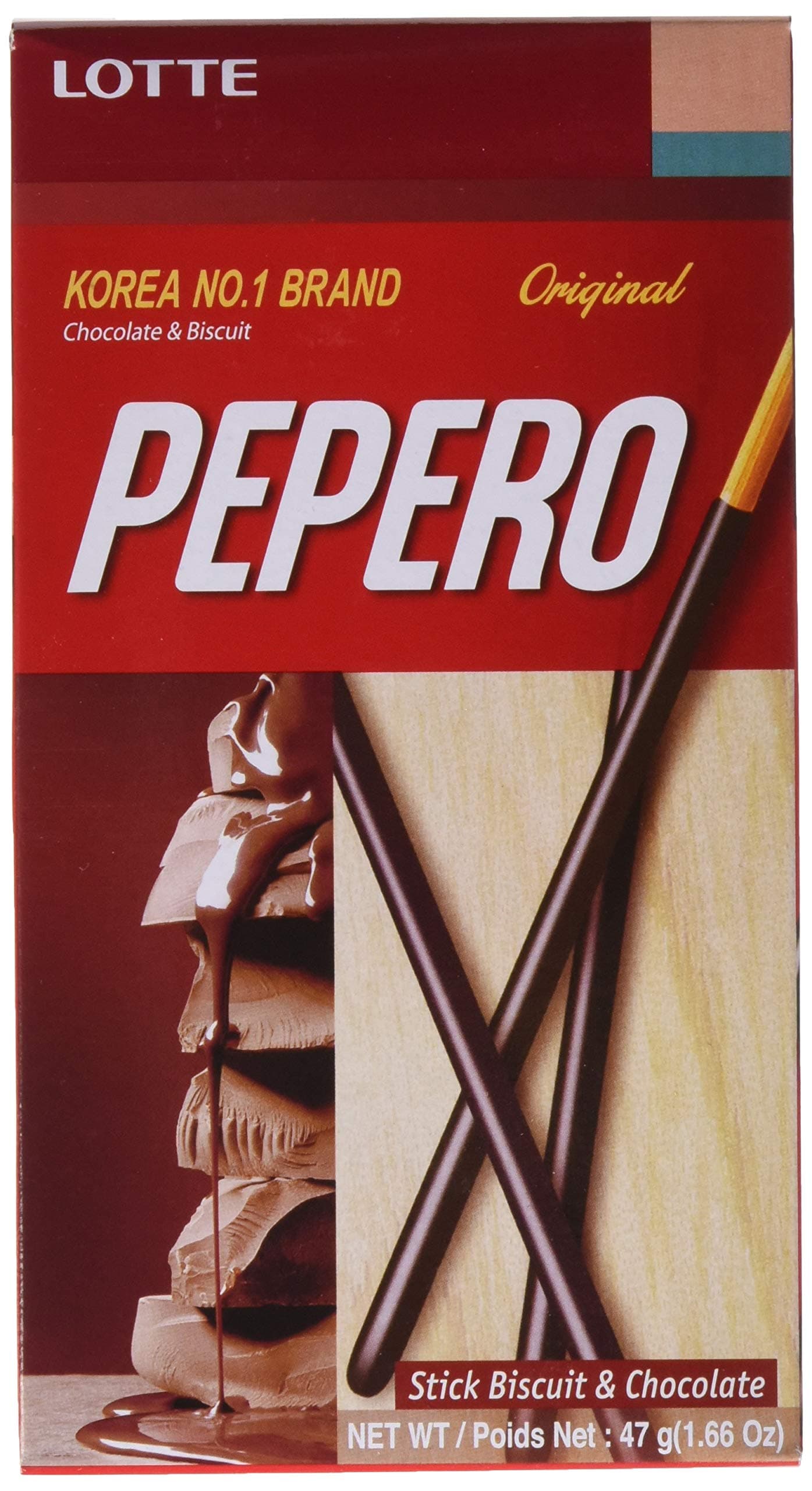 Lotte Pepero Original Chocolate Sticks - 40 x 36g Packets