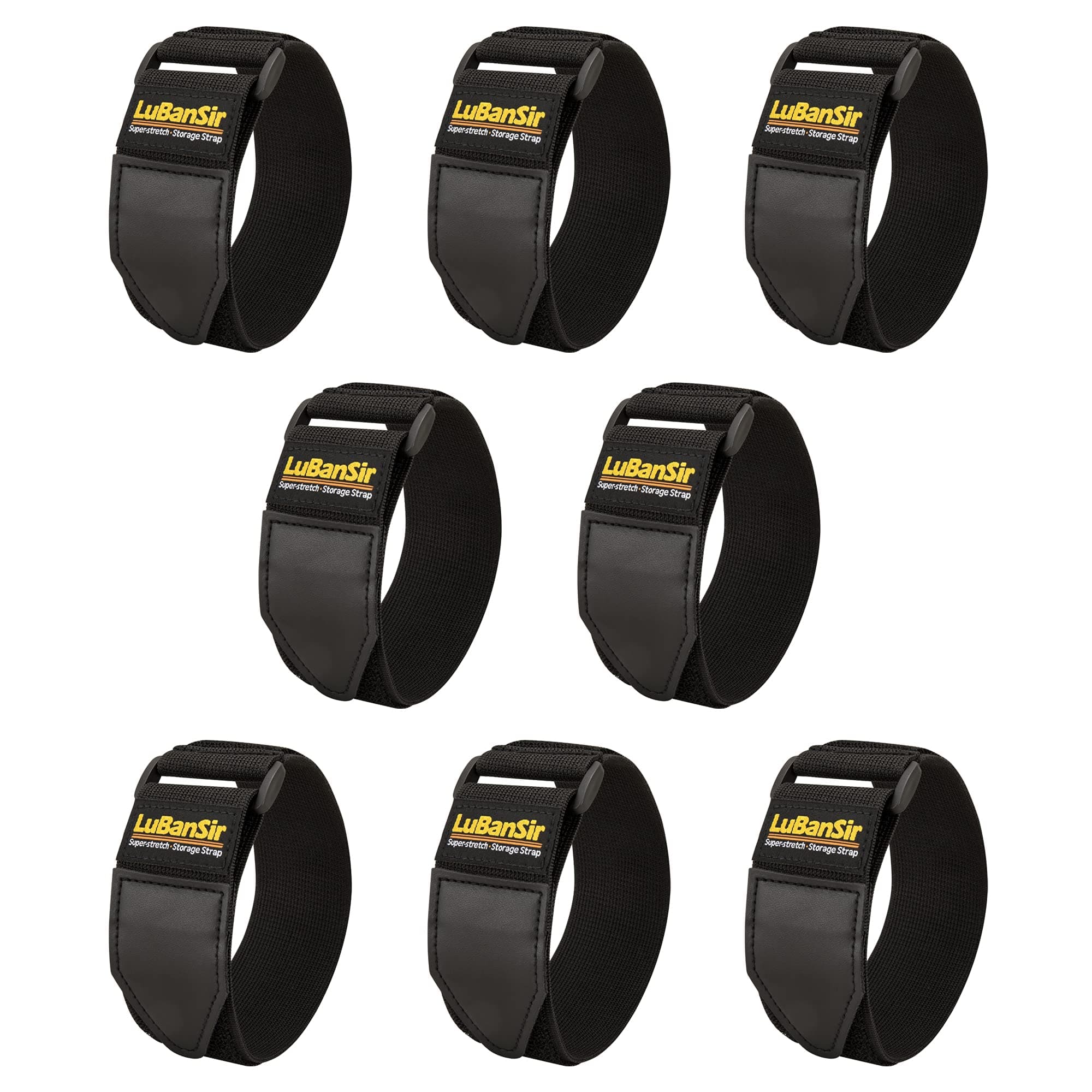 LuBanSir Cinch Straps, 2" x 12" (8 Pack) Elastic Hook and Loop Storage Strap for Extension Cord, Cable, Cord Wrap, Rope and Hose