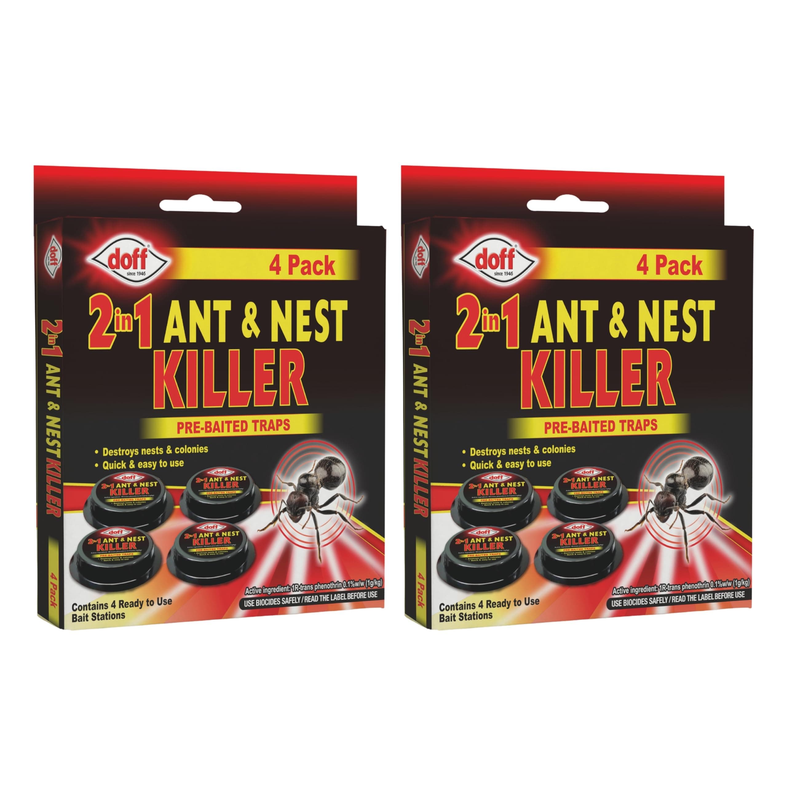 FERRIS | 8pk Ant Killer Bait Station Destroys Ants and their Nests | Ant Traps used Indoors, Kills Ant Colonies Use at Home & Garden | Strongest Control System - Clean and Easy to Use, Creates No Mess