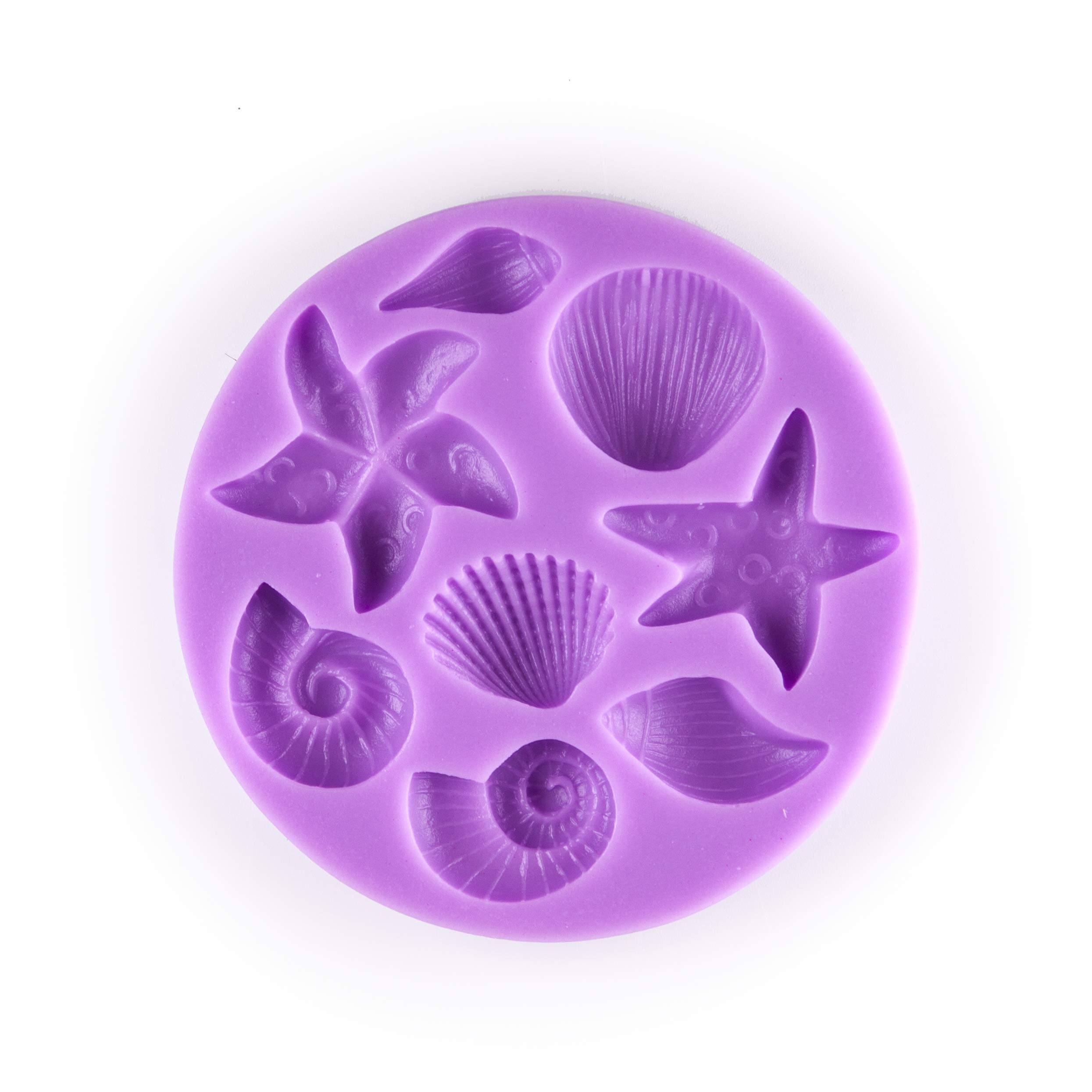 Tasty Molds Seashell Silicone Fondant Mold High Definition Quality Cupcake Topper Cake Decoration Ocean Theme Birthday Party Tool for Candy, Sugarcraft, Resin, Polymer Clay and other Crafting Projects