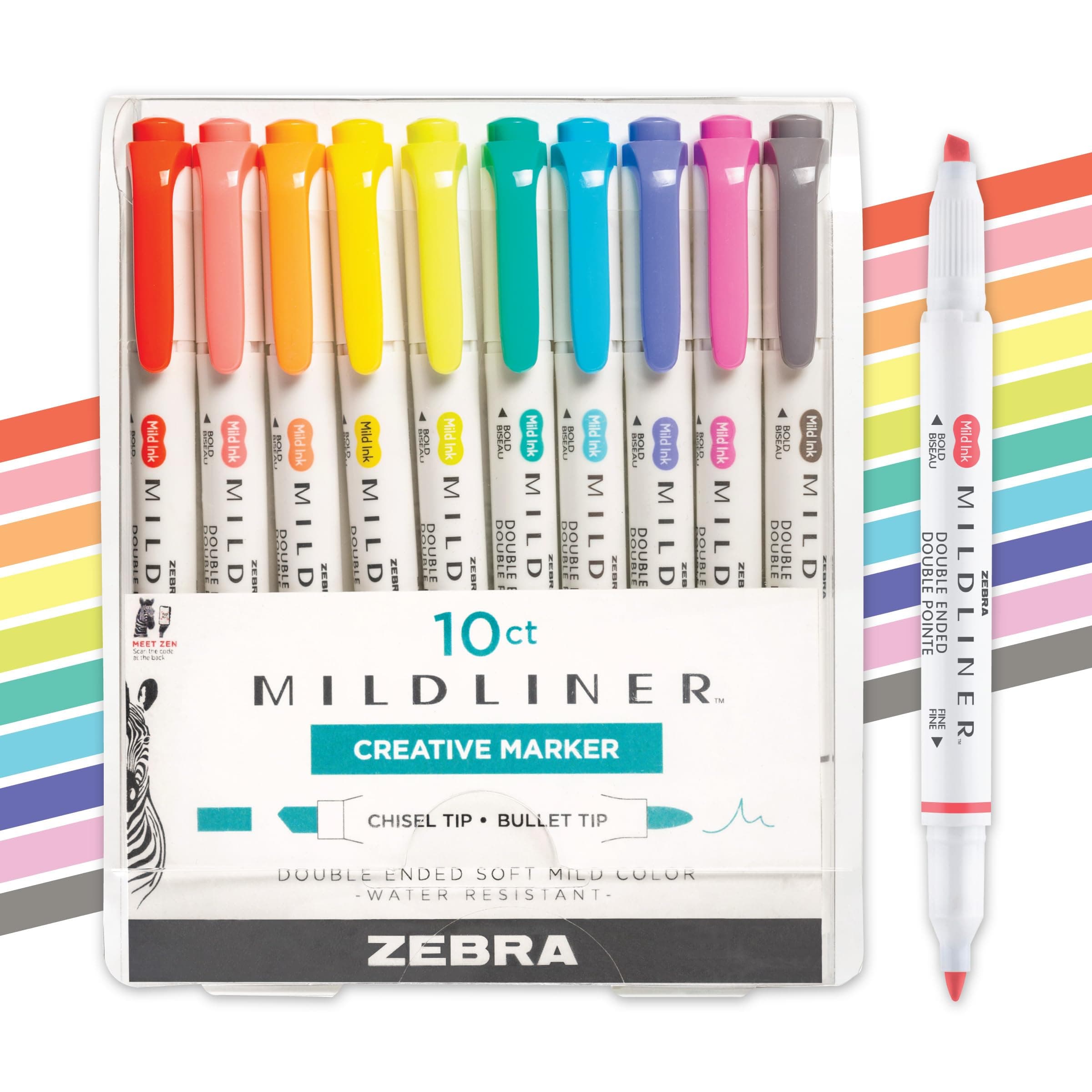 Zebra Pen 3312-7212-7312 Mildliner Double Ended Highlighter Set