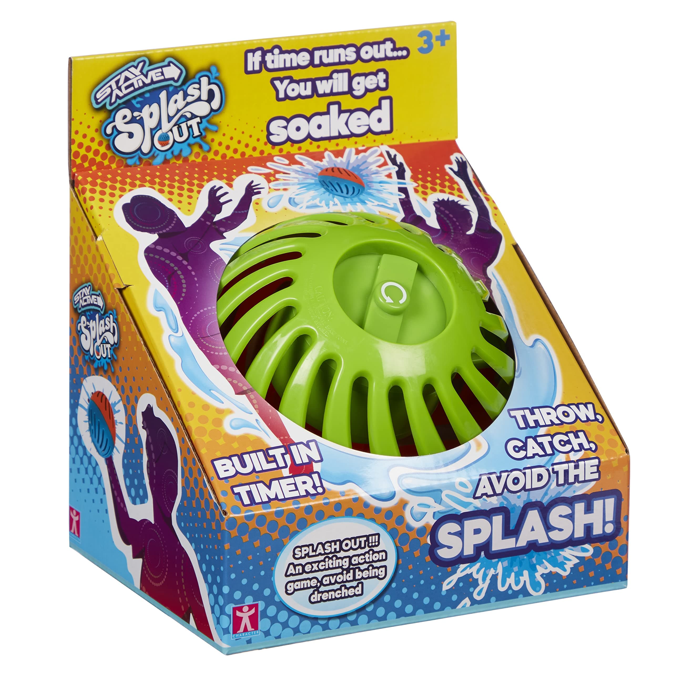 SPLASH OUT STAY ACTIVE throwing & catching water bust with timer balloon indoor outdoor activity fun family toy game boys girls game