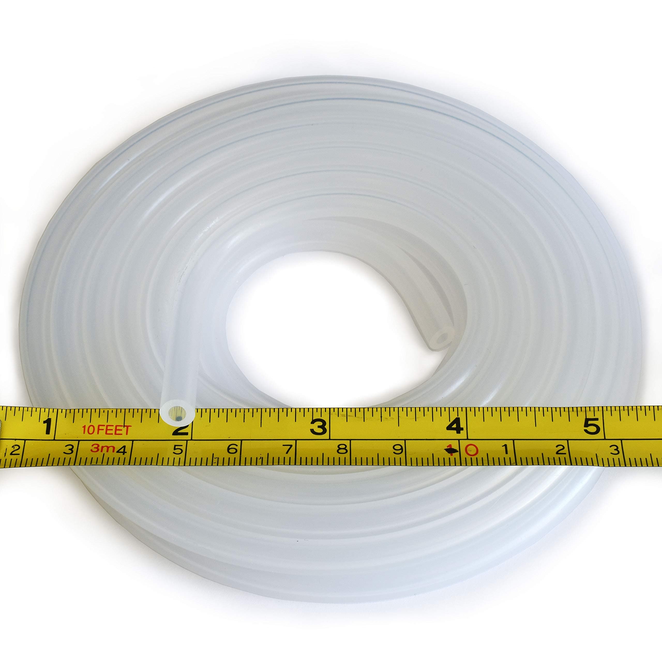 Pure Silicone Tubing - 1/8" ID x 1/4" OD - High Temp Kink-free Hose Tube 500F (50 Feet)