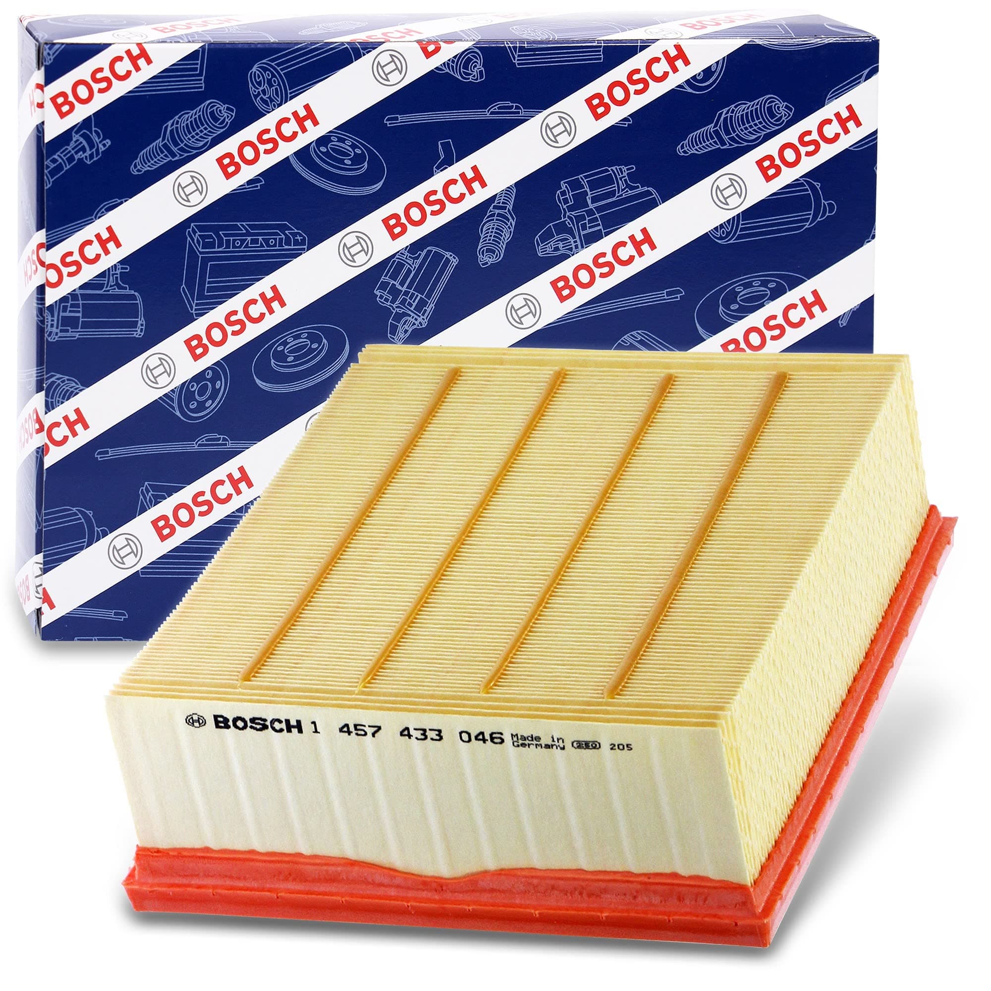 Bosch S3046 Car Air Filter - Separates Particles from the Air Intake - Moisture-resistant plus High Tensile Strength