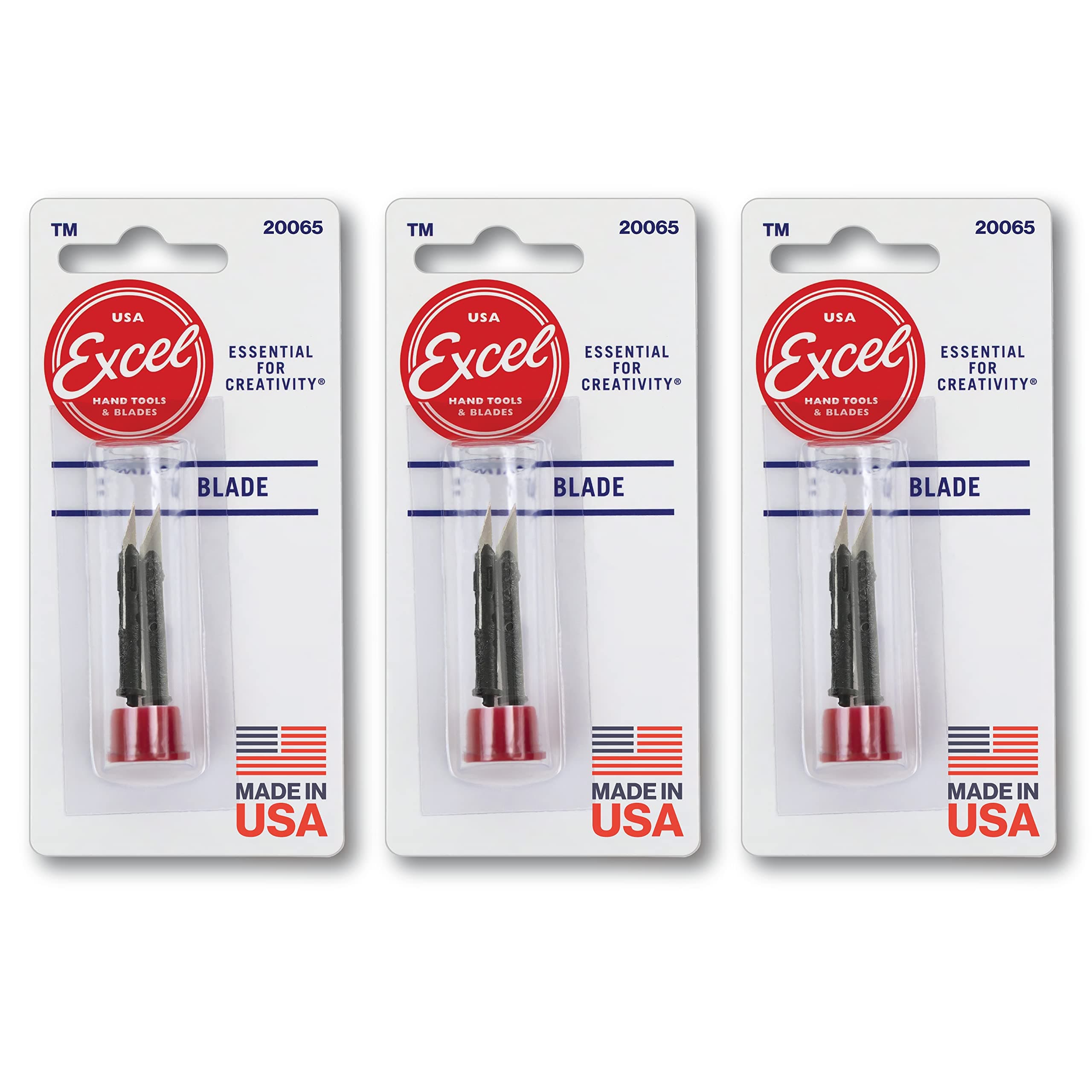 Excel Blades #65 Hobby Replacement Blades, Set of 6 Carbon Steel Blades for P...