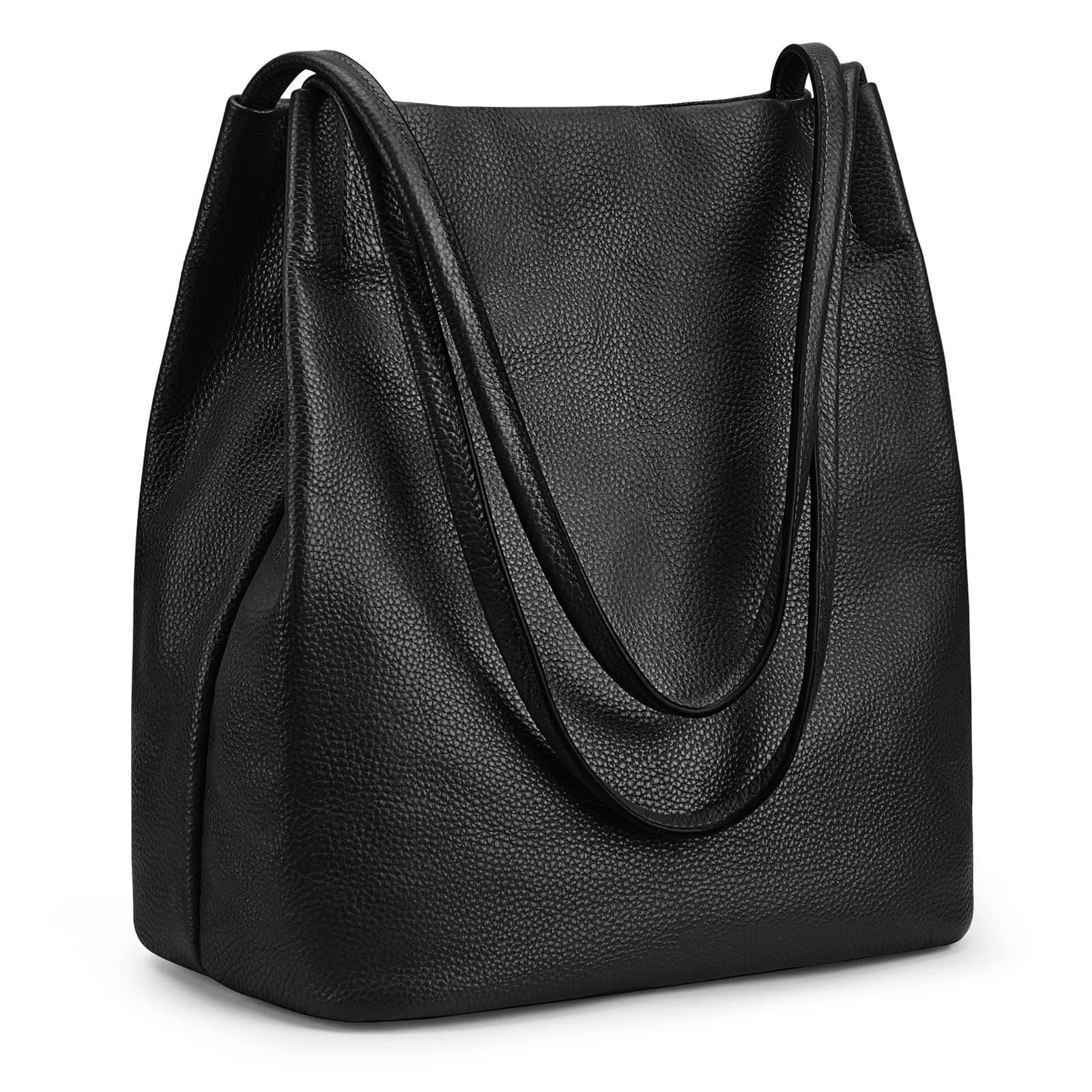 Genuine Leather Shoulder Tote Bag Soft Hobo Handbag Purse Fit for 9.7 in Tablet with Top Magnetic Closure