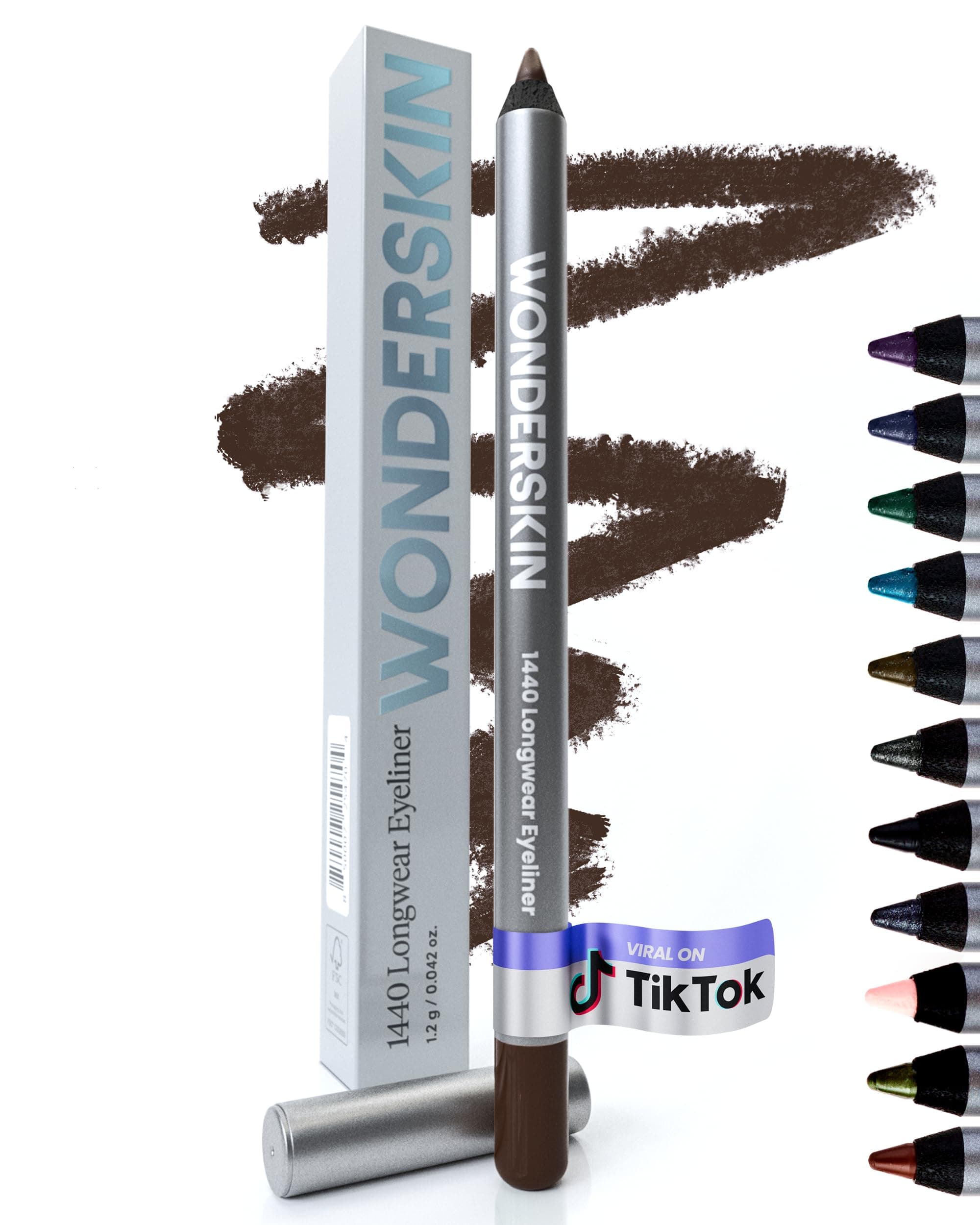 Eyeliner Pencil, 1440 Longwear Brown Eyeliner Pencil - Waterproof, Sharpenable & Smudge Proof