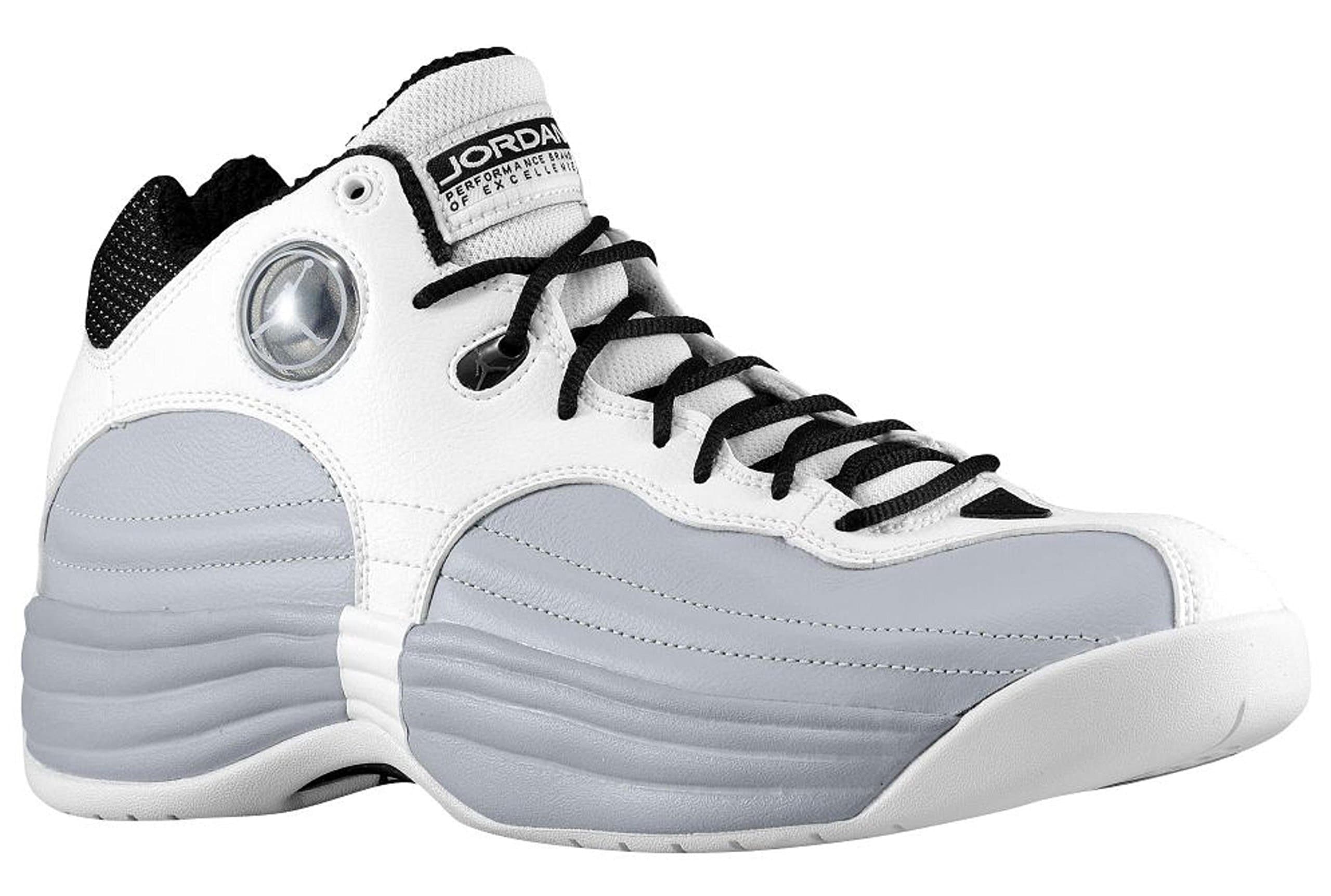 Jordan Jumpman Team 1 - Men's Basketball Shoes White/White-Wolf Grey-Black Size 12
