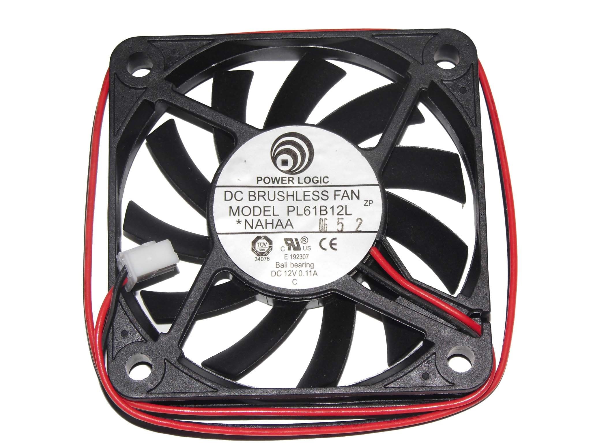 Power Logic 6010 PL61B12L 12V 0.11A 2Wire Cooling Fan