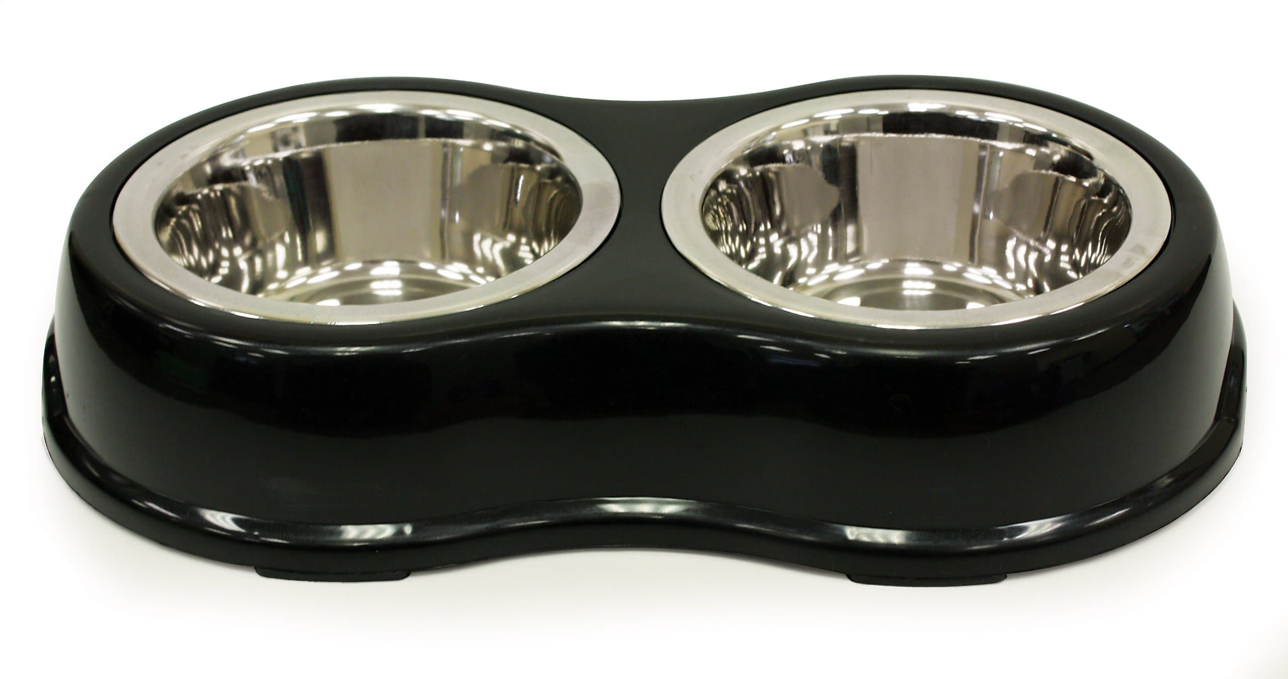 Ethical Pets Color Burst Double Diner Bowl, Small, Black