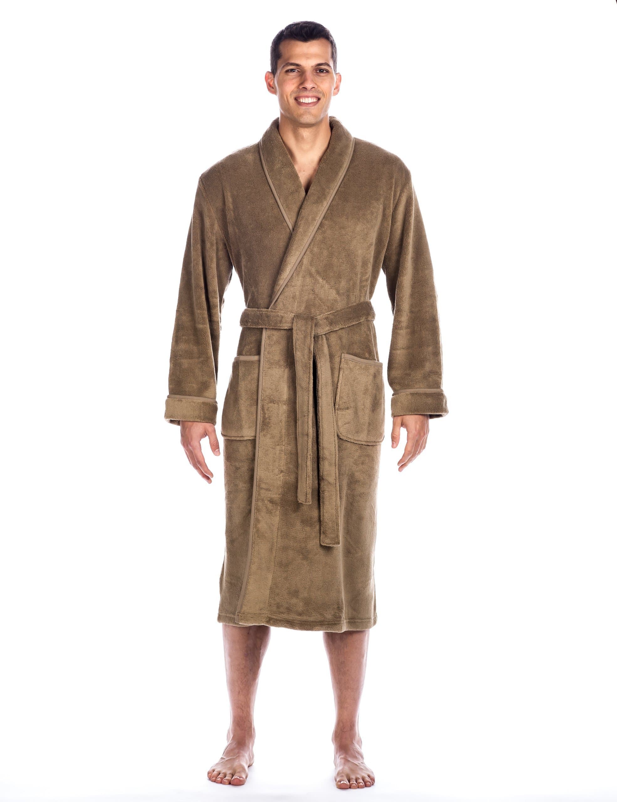 Noble MountMens Plush Robe - Fleece Robe, Mens Bathrobe