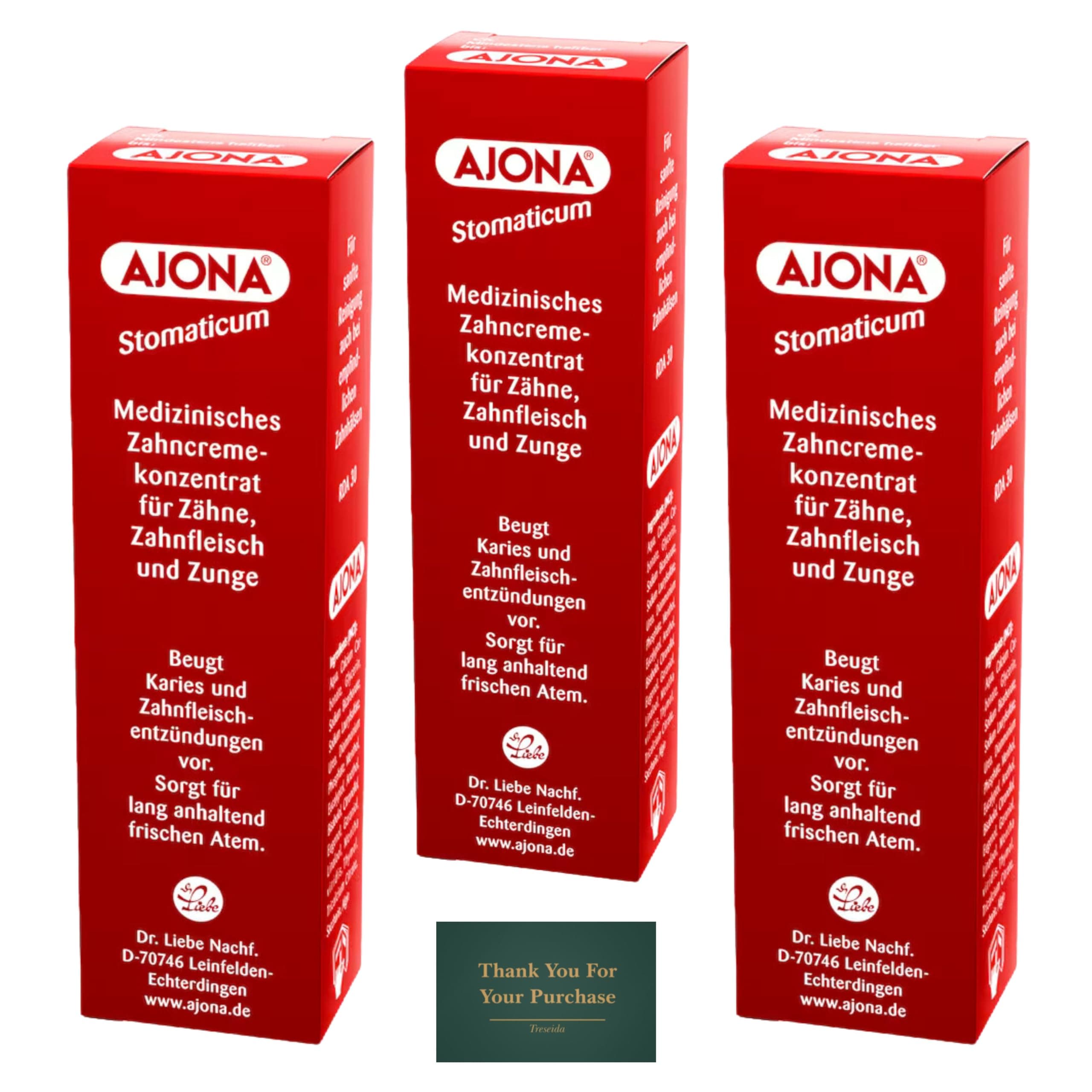 Stomaticum Toothpaste 25ml (Pack of 3), Prevents Tooth Decay, Toothpaste with Treseida Thank You for Your Purchase Card