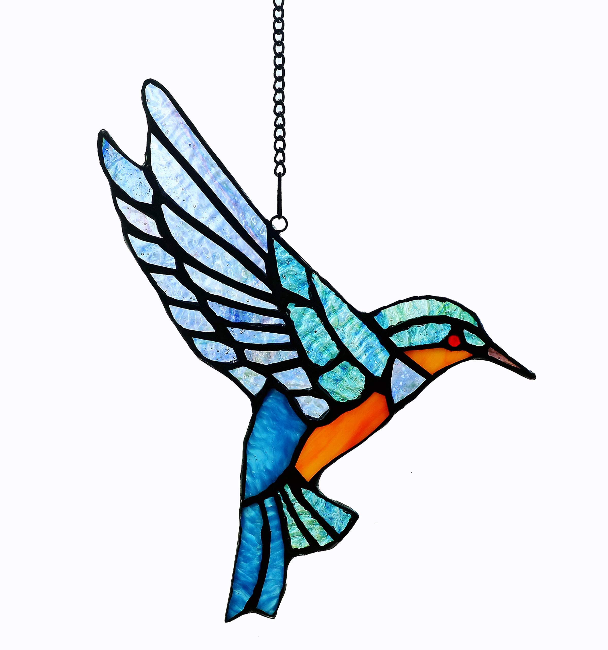 Stained Glass Bluebird Window Hanging Sun Catcher Ornament Bird, 9" x 6 1/2"
