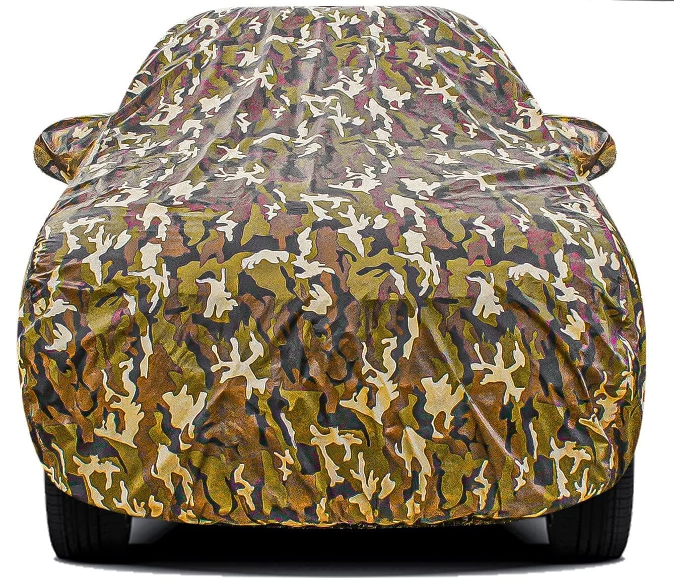 PROTEGO All Weather Protection Car Cover for Maruti Suzuki Ignis| Anti Dust, 100% Waterproof, Durable Cover- Triple Stitched Elastic Grip with Mirror Pocket| (Military Jungle Print, Camouflage Design)