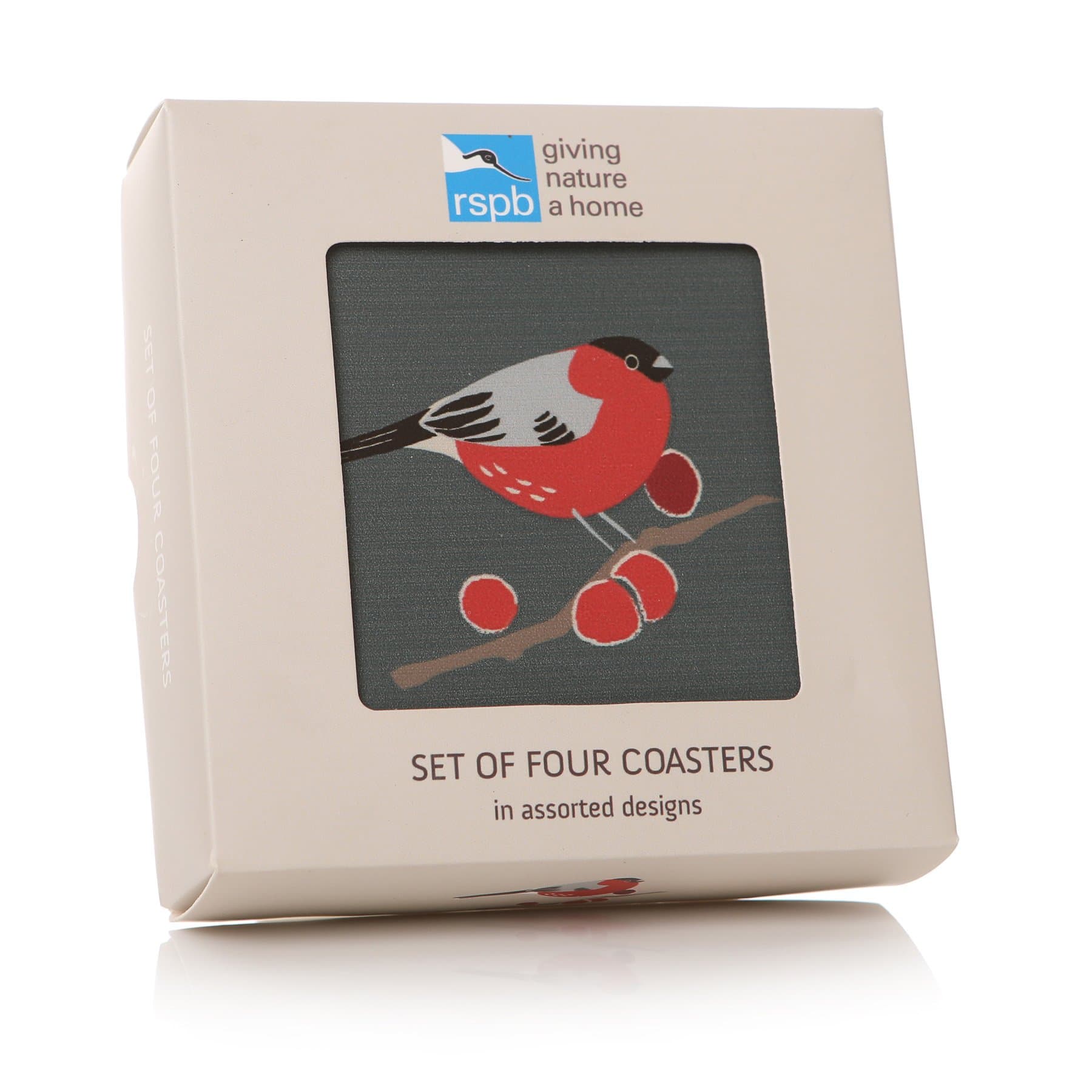 Shruti Set of 4 Ceramic Hedgerow Birds Coasters in Gift Box designed by the RSPB
