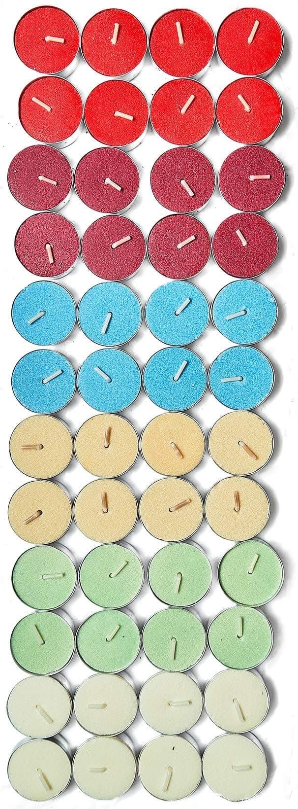 Modern Lights Tea Light Scented Candles Pack of 48 | Highly Scented | Luxury Tealight Candles Gift Set | Scented Tea Light Candles | Tea Light Gift Set | for Various Occasions