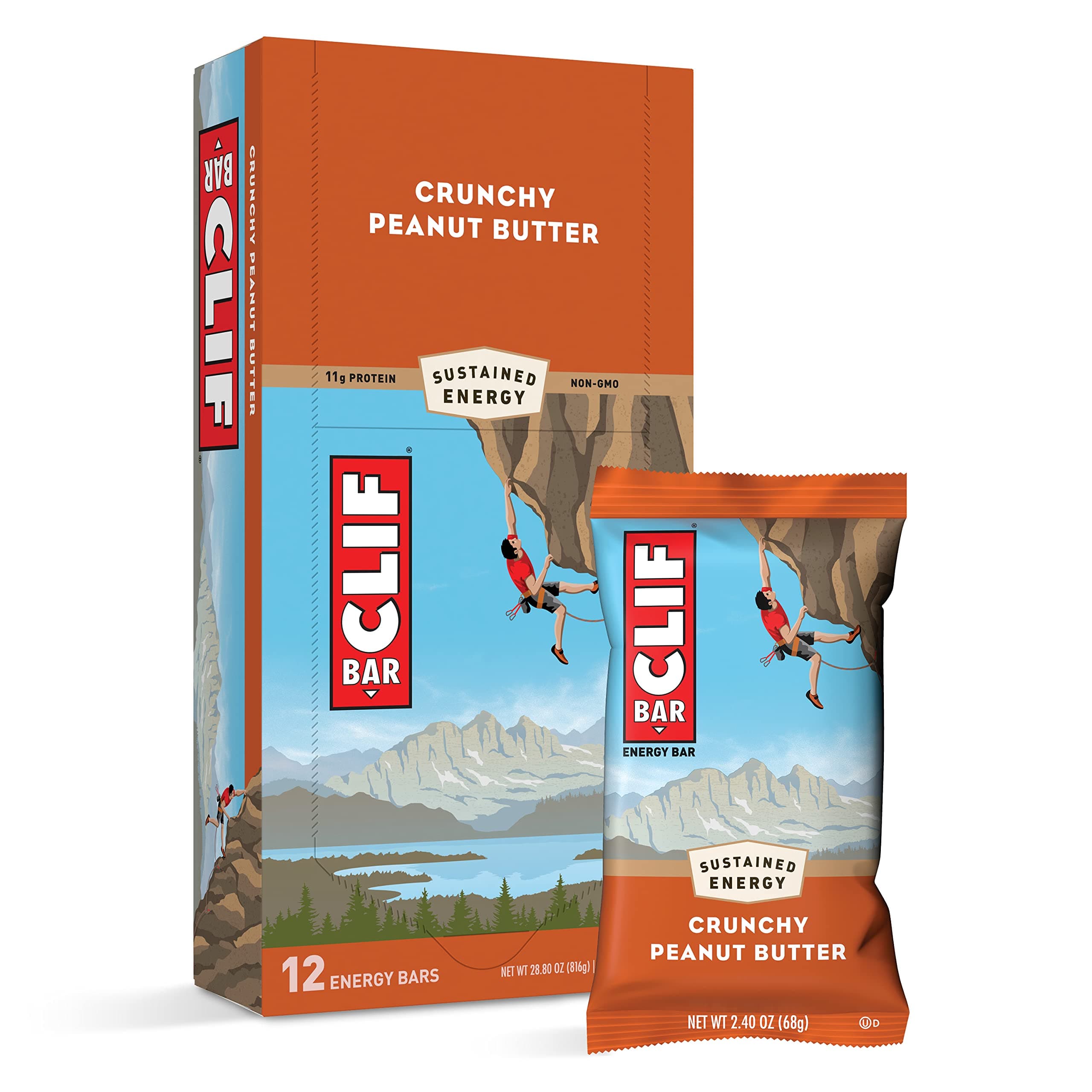 Organic Energy Bars Box, Crunchy Peanut Butter 12