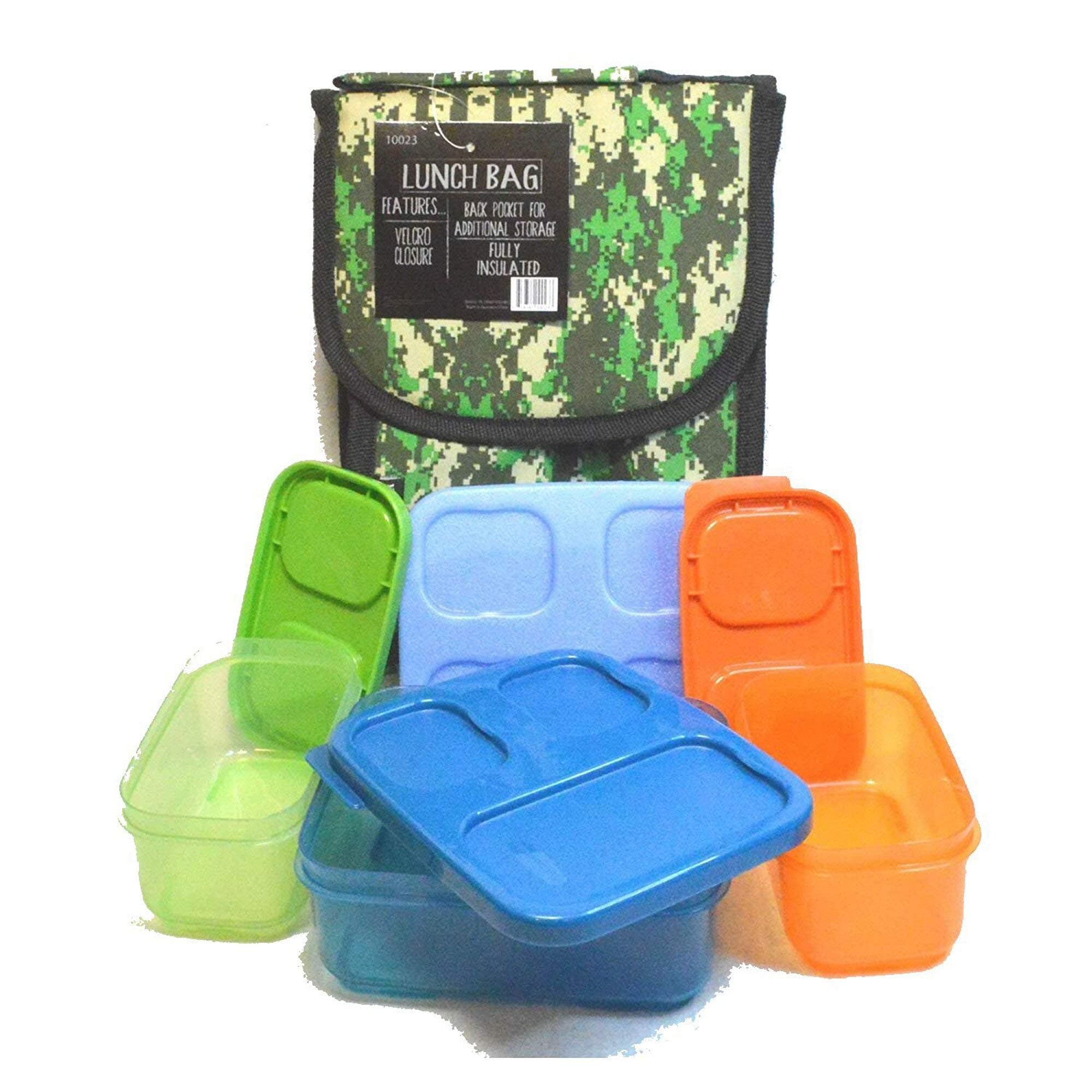 INSULATED LUNCH BAG Bundle with Lunch BOX Sandwich Kit - CAMO