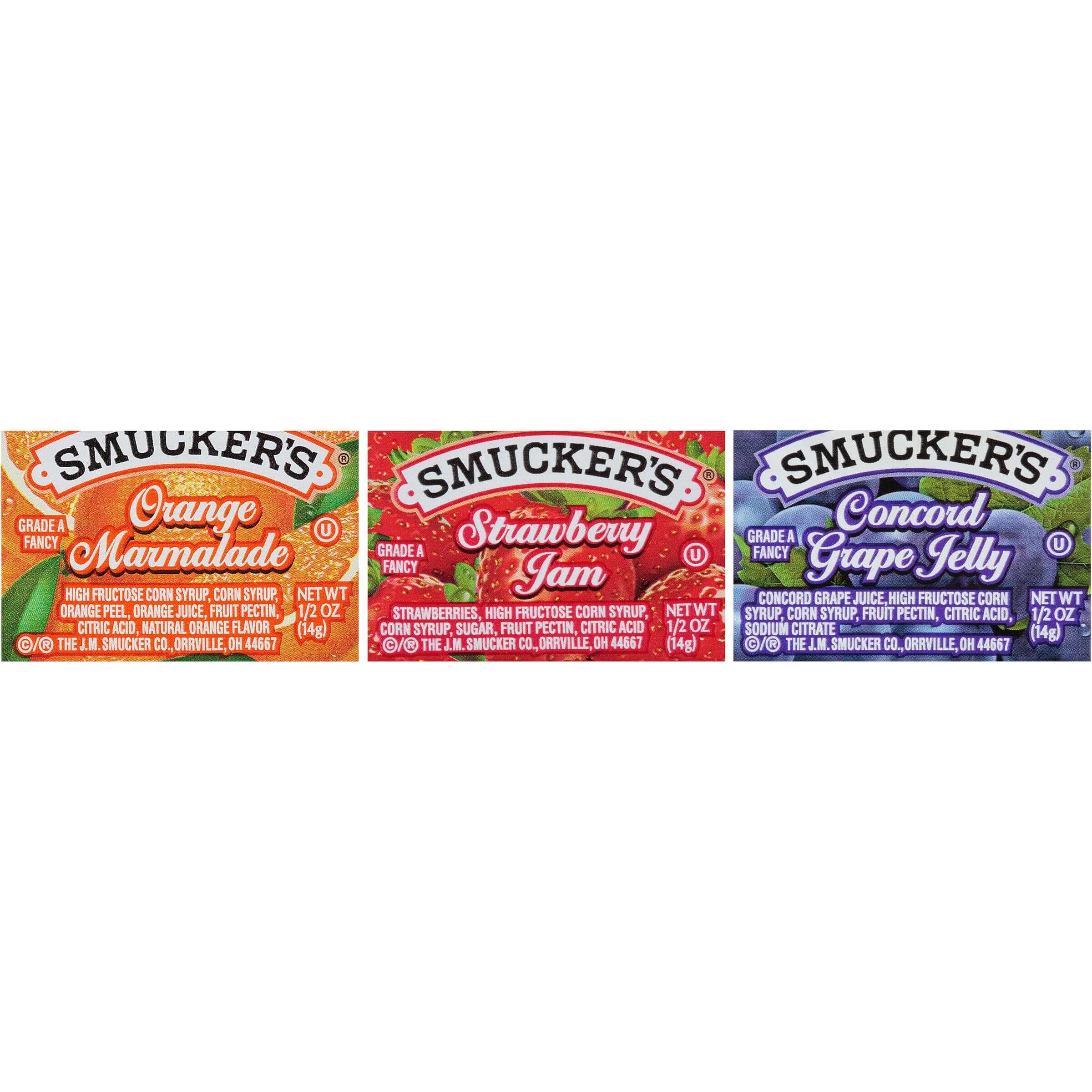 Grape Jelly, Strawberry & Orange Marmalade, 200 Count