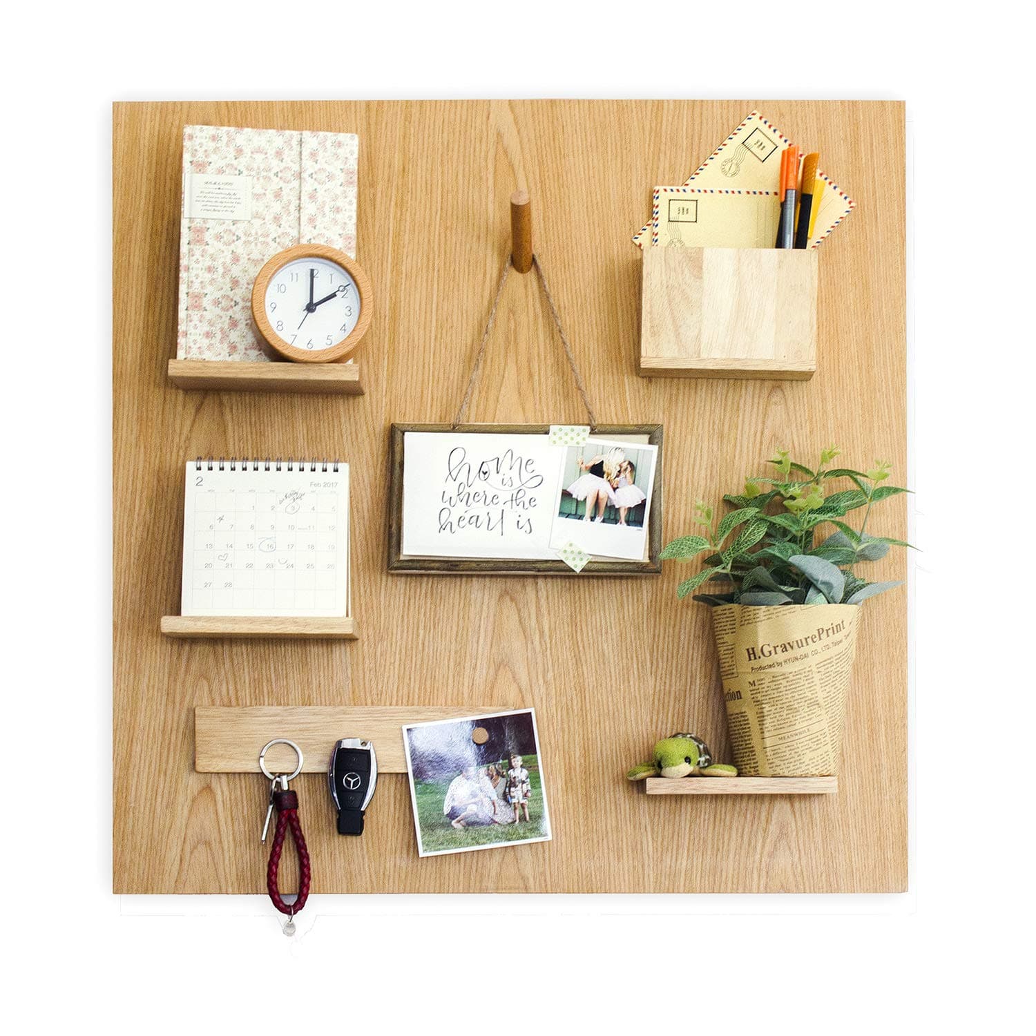 Wooden Magnetic Organizer - Inspiring Living Room Decorating Ideas - New Convenient Pegboard - All Accessories Included