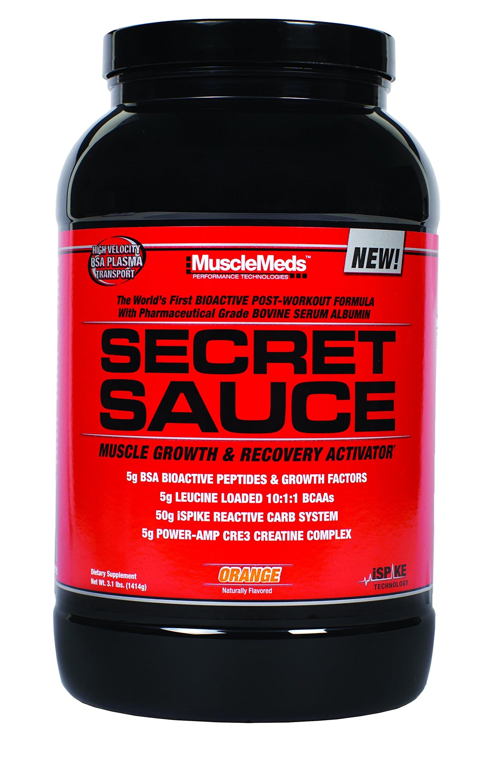 MusclemedsSecret Sauce Post-Workout Muscle Growth and Recovery Activator,Orange 3.1 lbs