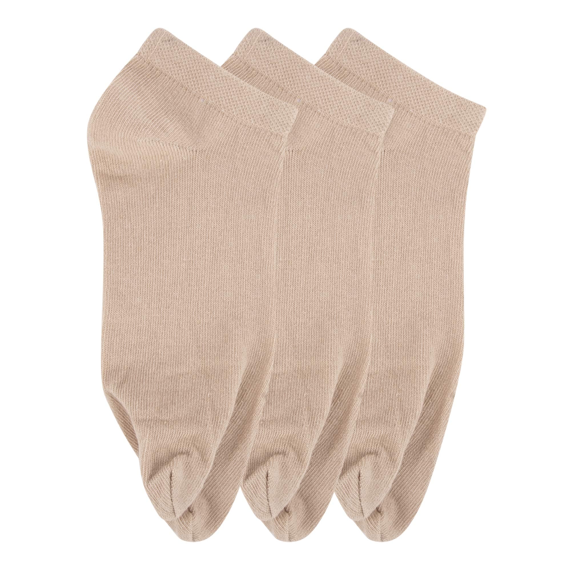 Women's Low Ankle Length Sneaker Cotton Thumb Socks (Pack of 3) (Assorted)