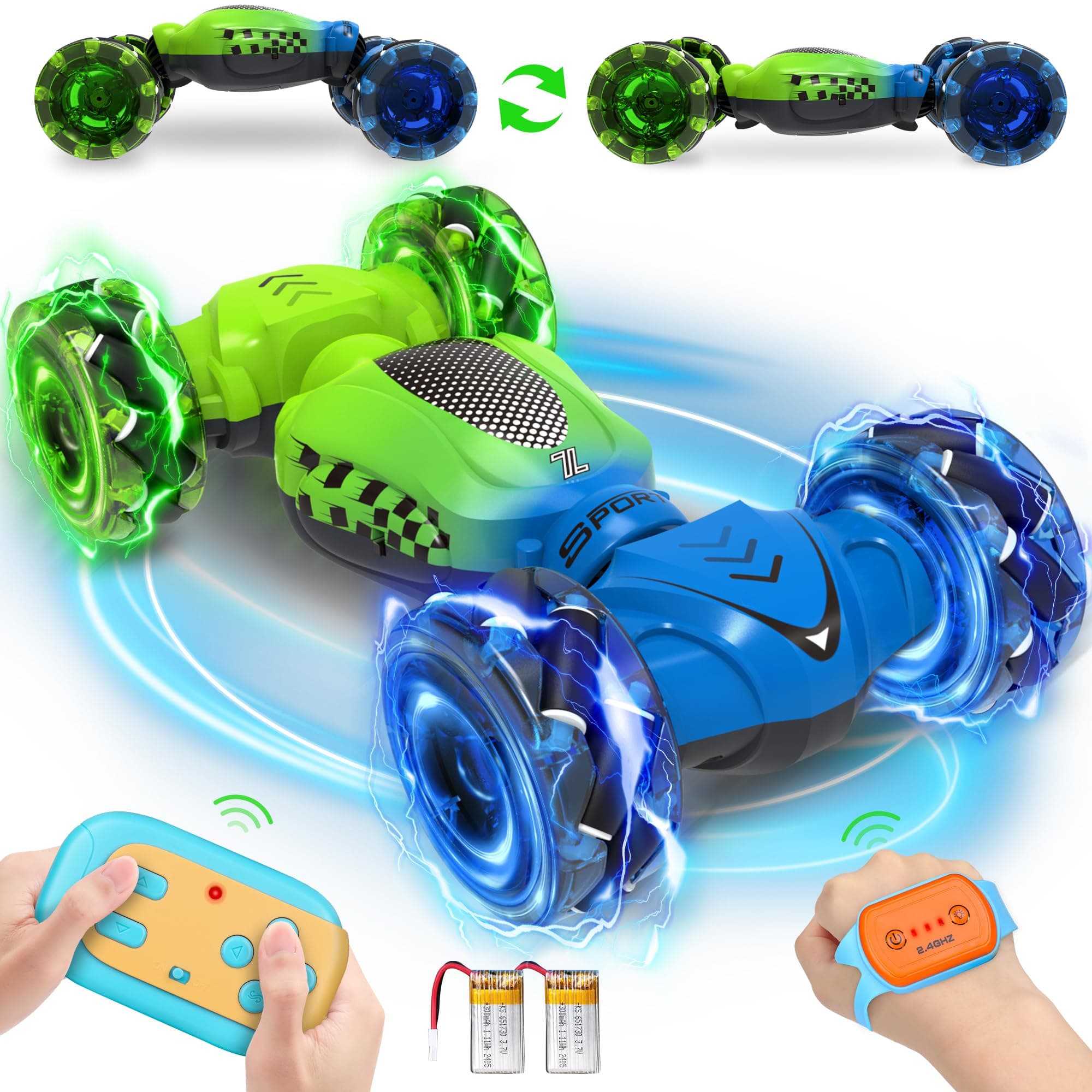 Nitigo Gesture RC Car, Toys for Boys 3-12 Year Old, 4WD Remote Control Car 360° Rotate Transform Drift RC Cars with Lights Music, 2.4Ghz Gesture Sensing RC Stunt Car Best Birthday Xmas Gifts for Kids