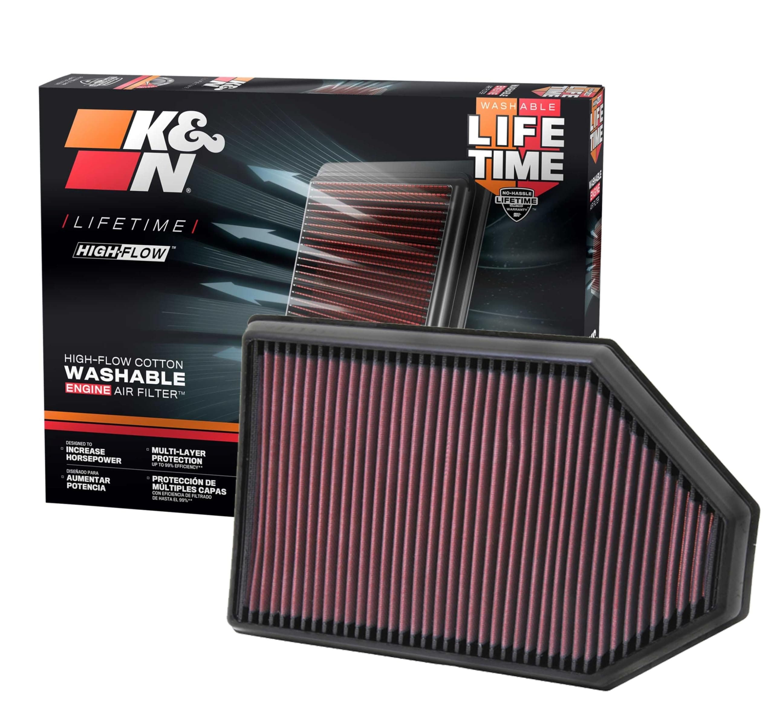 K&N 33-2460 High Performance Replacement Air Filter