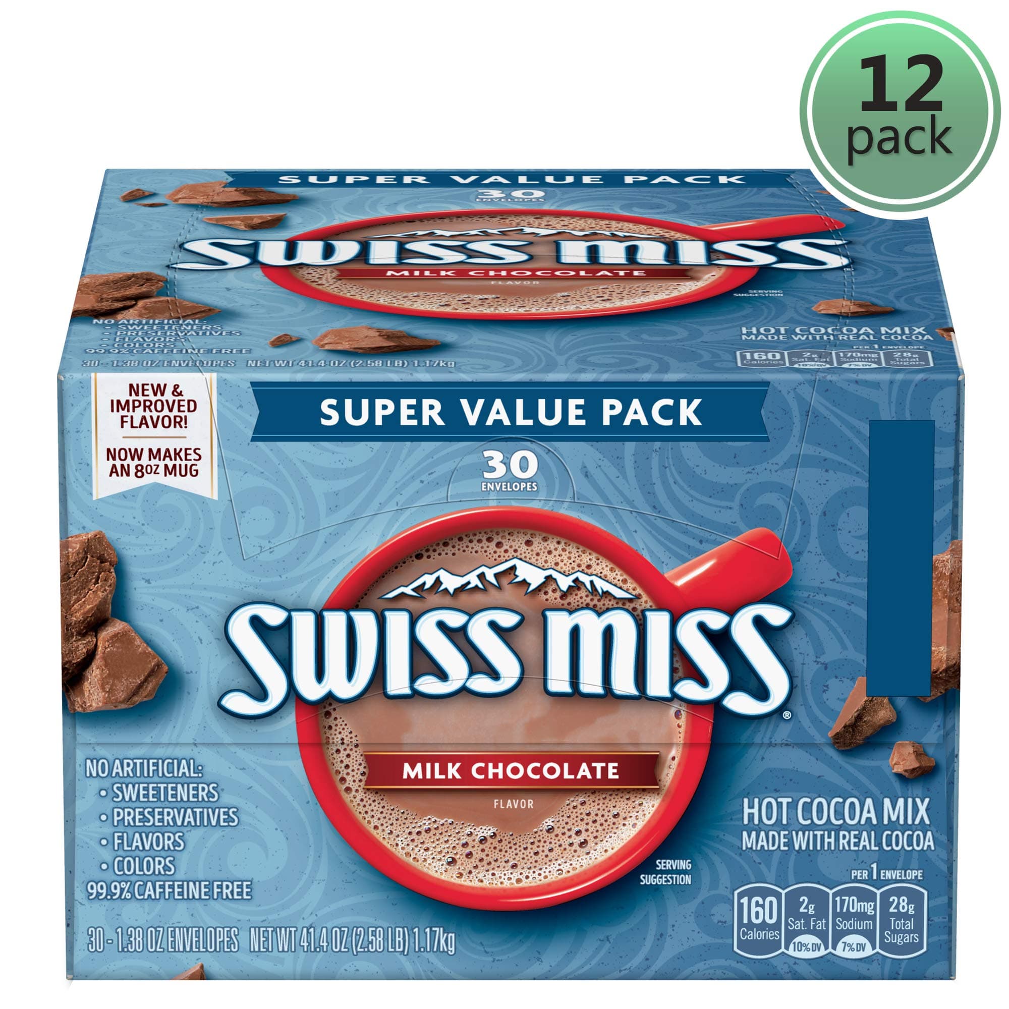 Milk Chocolate Swiss Miss Hot Cocoa Mix, 30 ct - Pack of 12