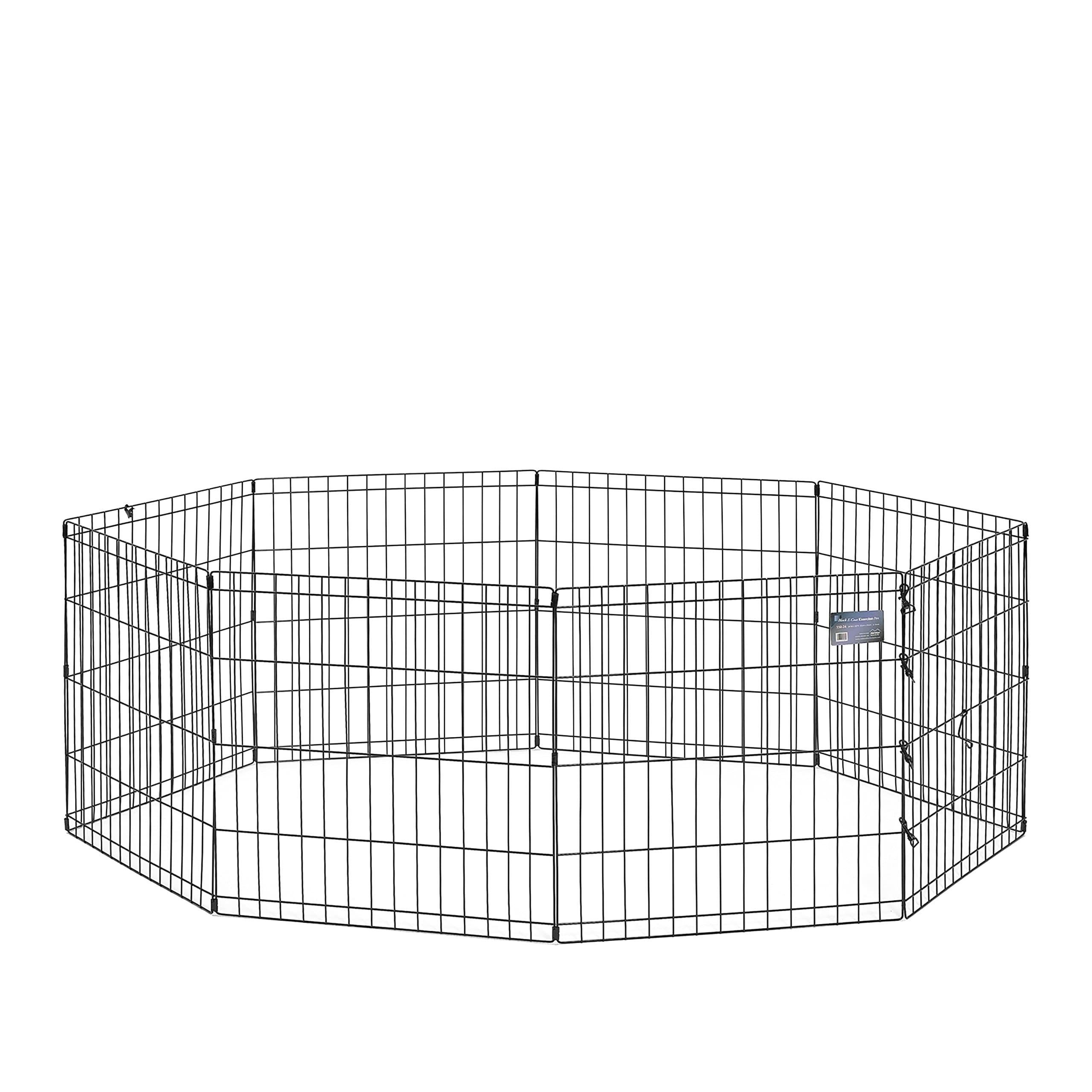 MidWest Homes for Pets 24-Inch Exercise Pen, for Indoor and Outdoor use, 16 Sq Feet of Play, Folding Dog Pen, No Door Design for Maximum Security, Easy to Set Up, Foldable Dog Playpen