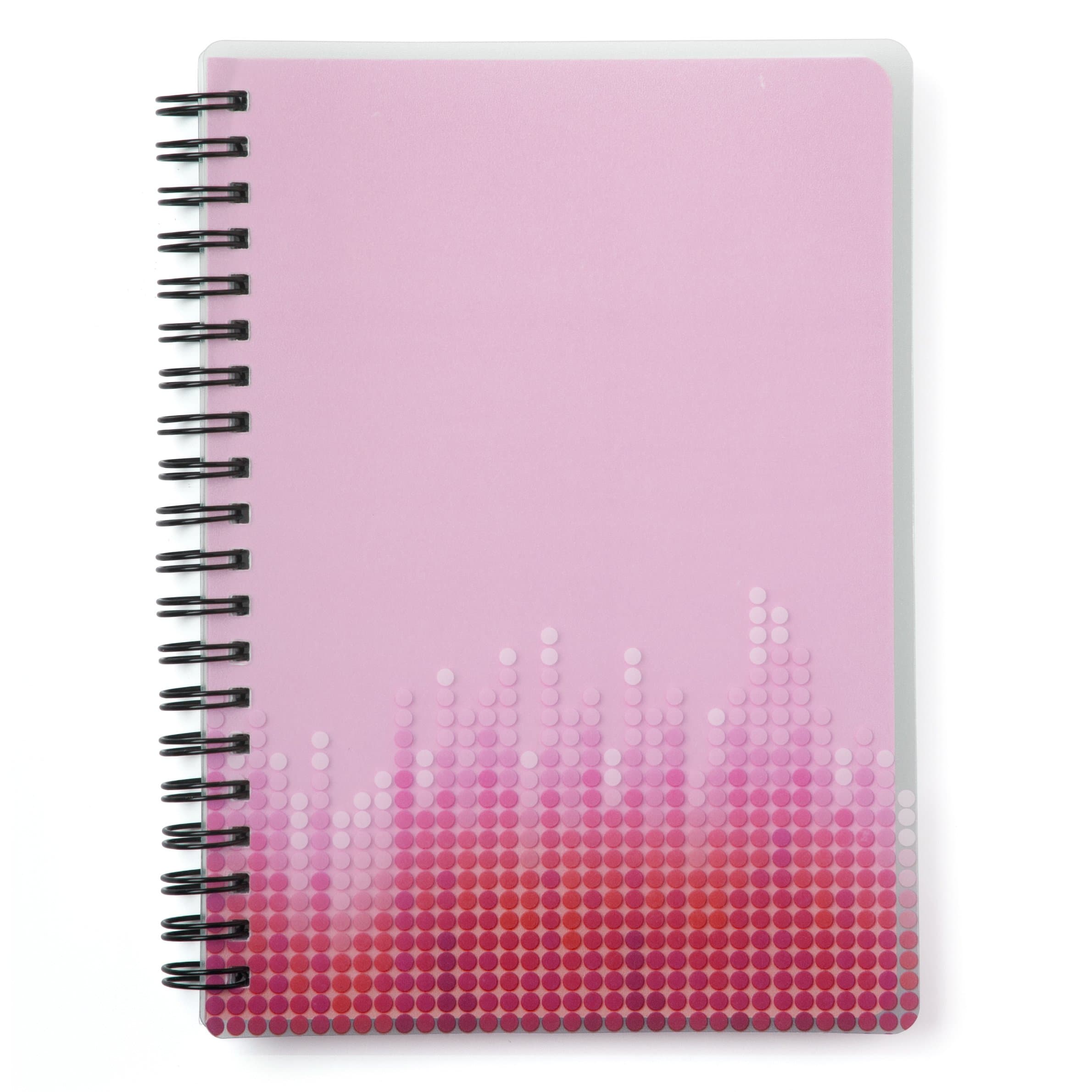 5 x 7 Lined Spiral Notebook with Sound wave Design (Red) - 6 pack