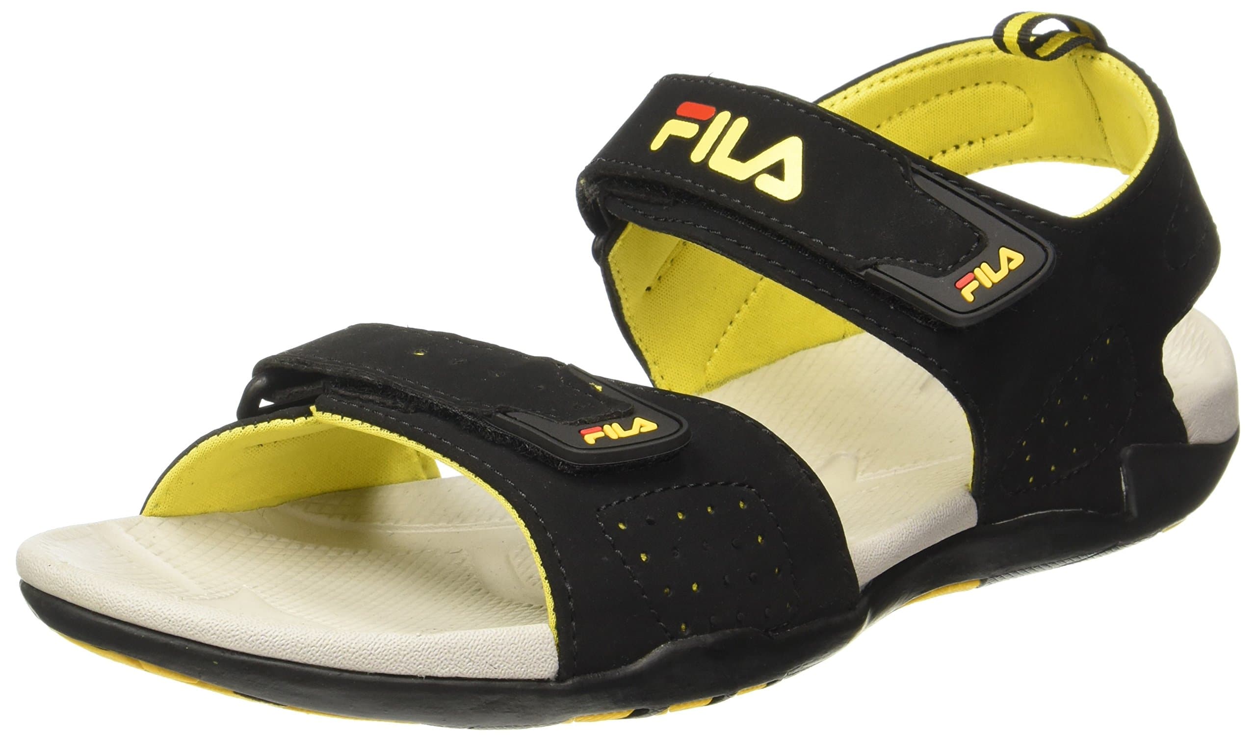 Fila Men's Drifter Cross Blk and YEL Sandals - 7 UK/India (41 EU)(11004720)