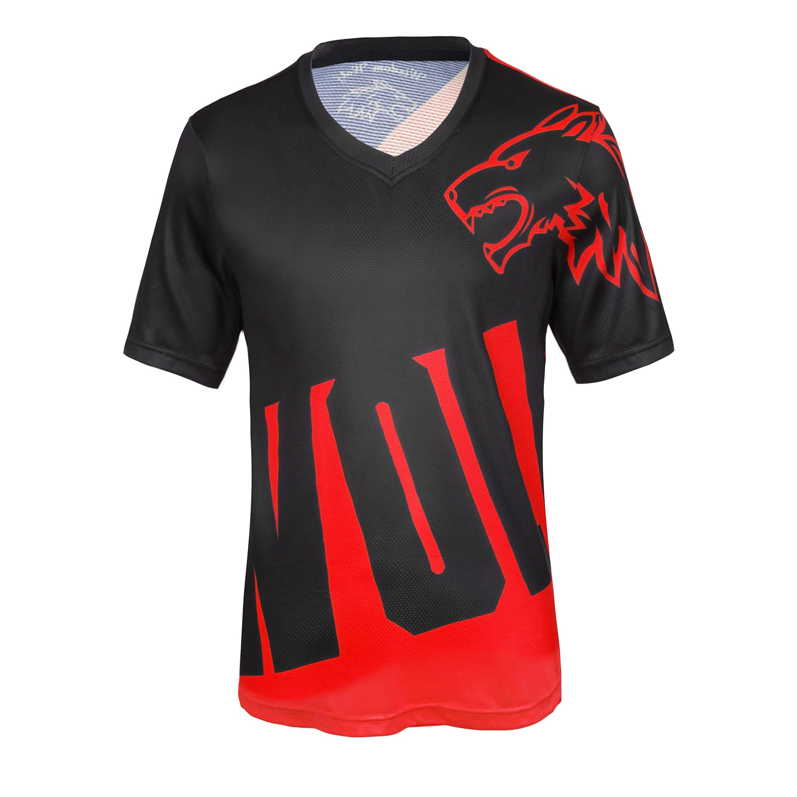 Wisdom WolfMen's Mountain Bike Jersey Breathable Short Sleeve