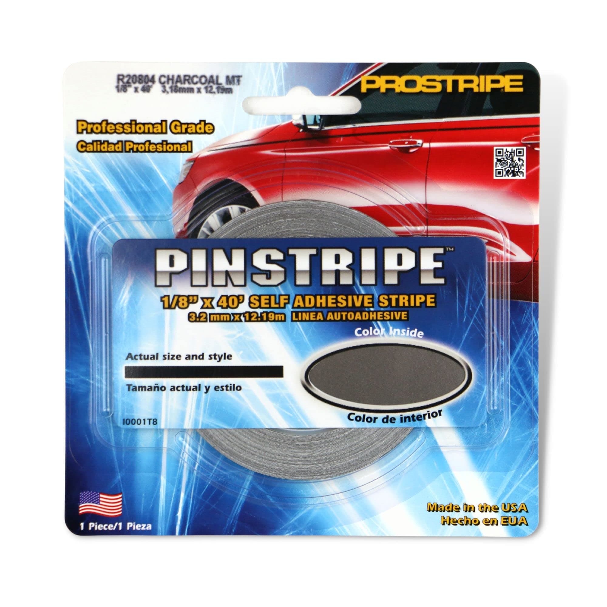 SHARPLINE Prostripe Pinstriping Tape [Single Stripe]: 1/8 in. x 40 ft. (Charcoal Metallic)