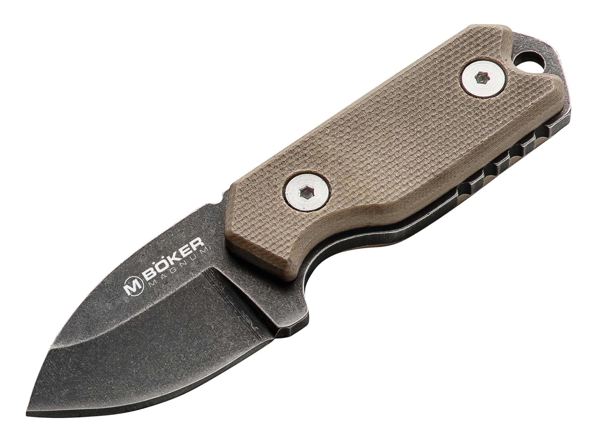 Boker Magnum Lil Friend Micro - Small Fixed Blade Neck Knife with Sheath, 1.38 Inch, 440A Stainless Steel Blade, G10 Handle (02SC743) -Lightweight, Compact EDC Knife, Multi-Color