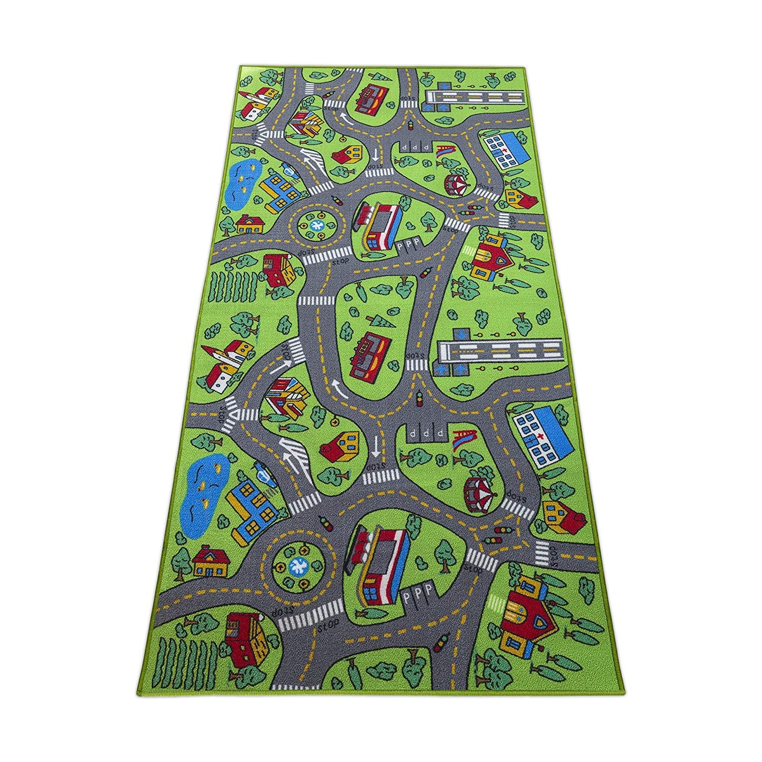 Kids Carpet Playmat City Life Extra Large - Learn & Have Fun Safe, Children's Educational, Road Traffic System, Multi Colour Activity Centerp Play Mat Great for Playing with Cars for Bedroom Playroom