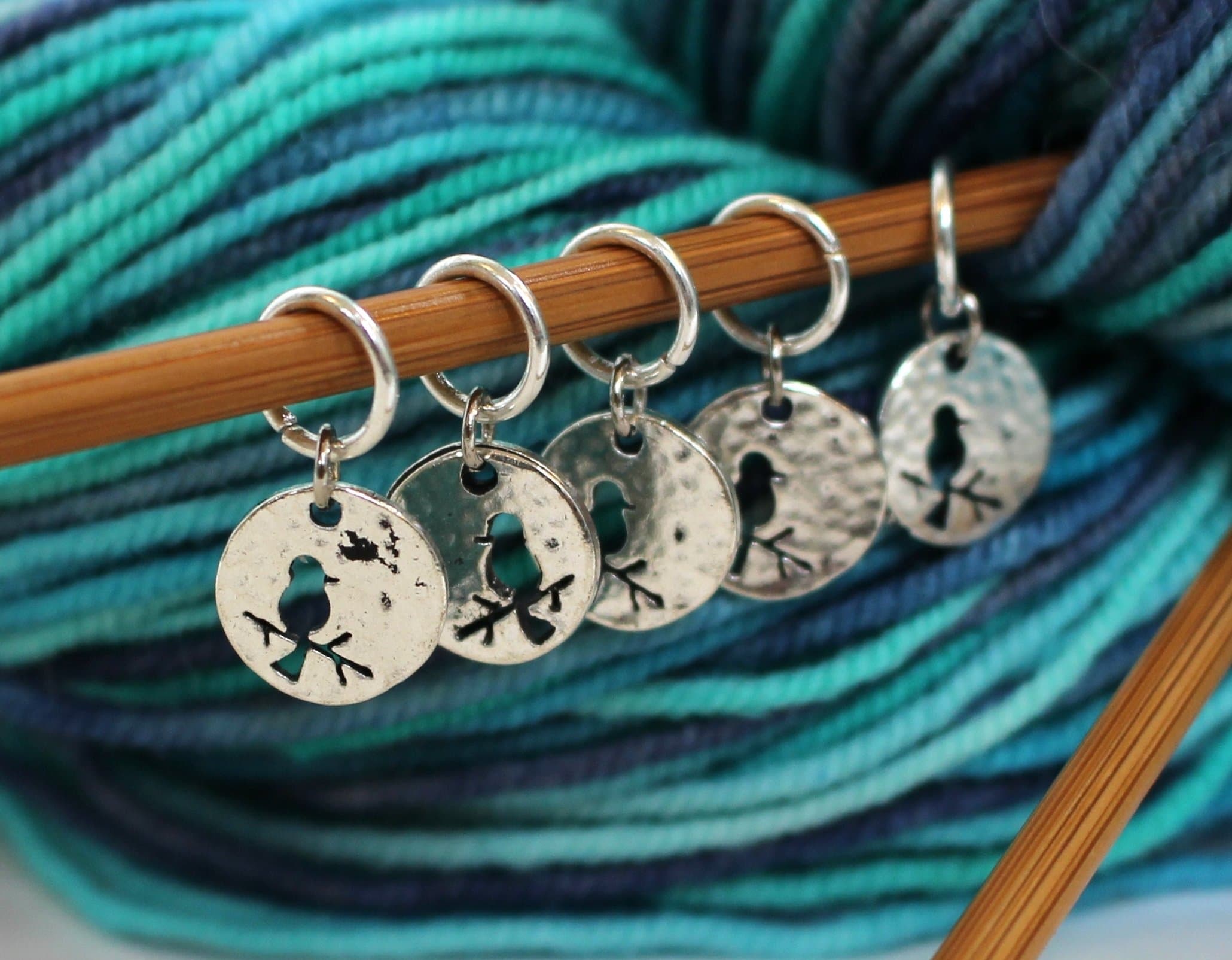 Set of 5 Bird Stitch Markers for Knitting