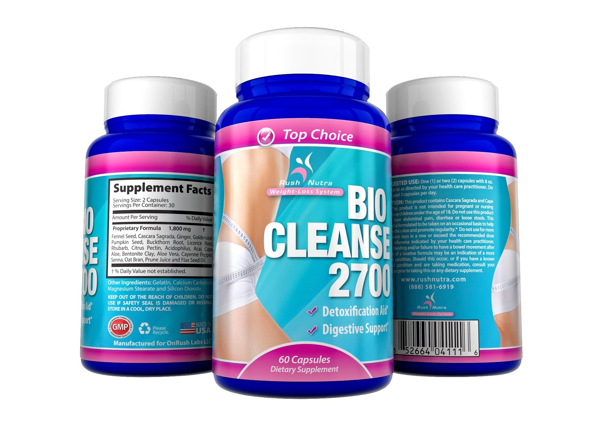 Bio Cleanse 2700 Maximum Strength - Reset Your Body Before You Start Any Diet - for Colon Cleanse Detox 60 Tablets