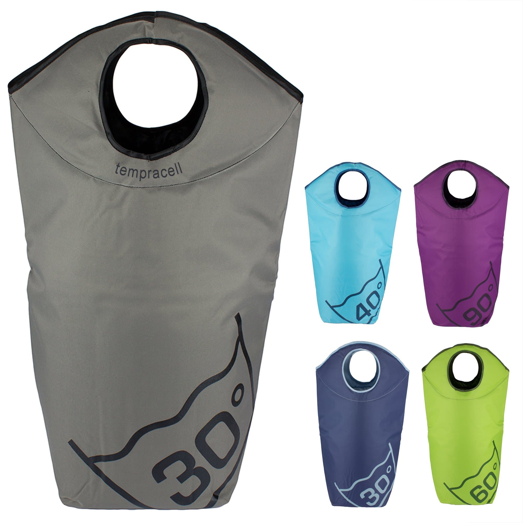 Folding Laundry Baskets – Grey Large Laundry Bag - With inscription for Washing Degrees – 30 Degrees Grey