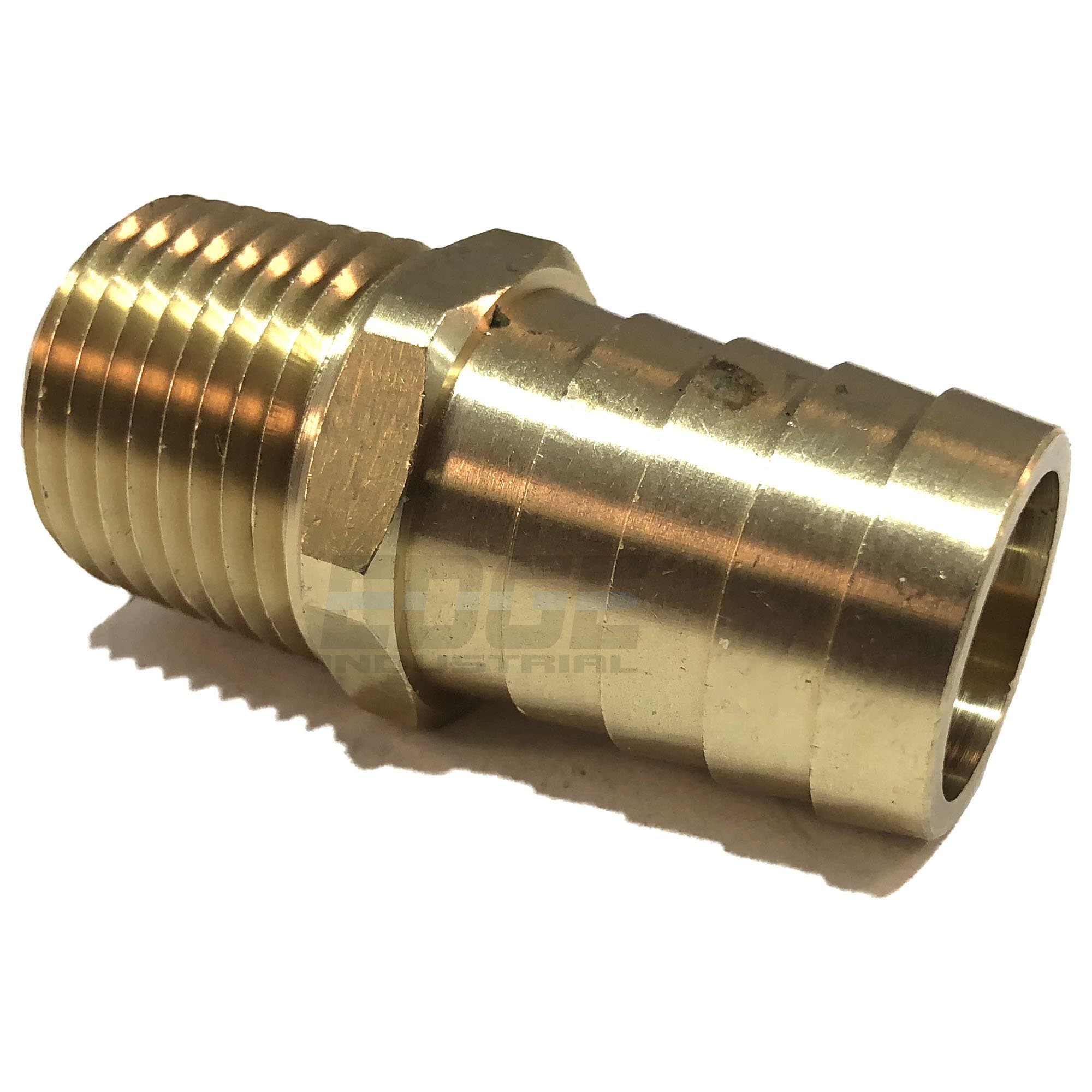 3/4" Hose ID to 1/2" Male NPT MNPT Straight Brass Fitting Fuel / AIR / Water / Oil / Gas / WOG (Qty 1)