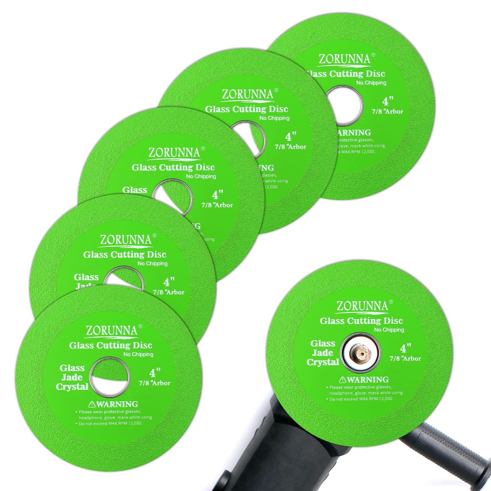 5 Pack Glass Cutting Disc for Angle Grinder, 4" X 7/8" Tile Cutter Blade, Ultra-Thin Glass Cutters Tools for Grinding Ceramic, Crystal, Tile, Jade, Wine Bottle.