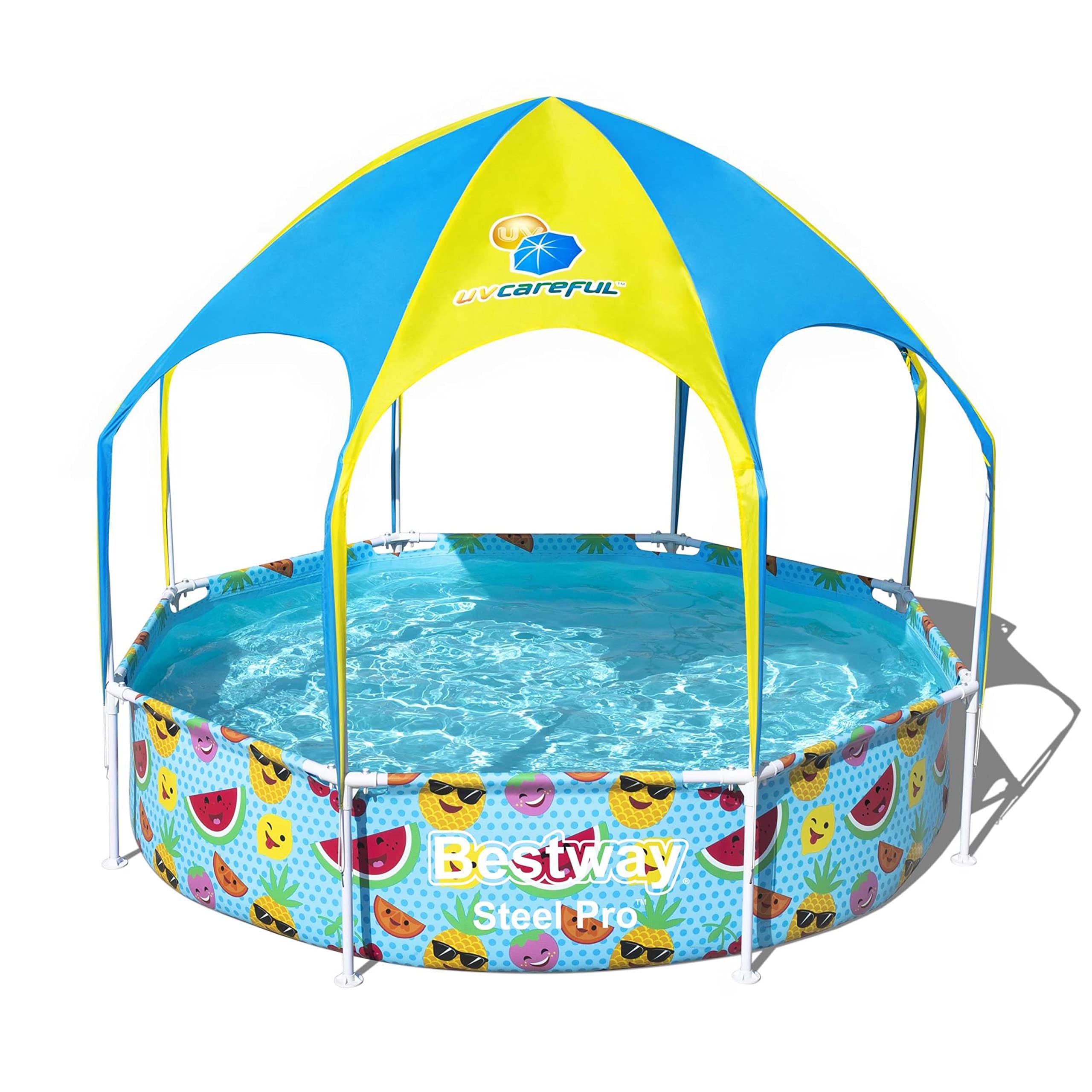 Bestway Steel Pro UV Careful Splash-in-Shade Round Above Ground Pool Set