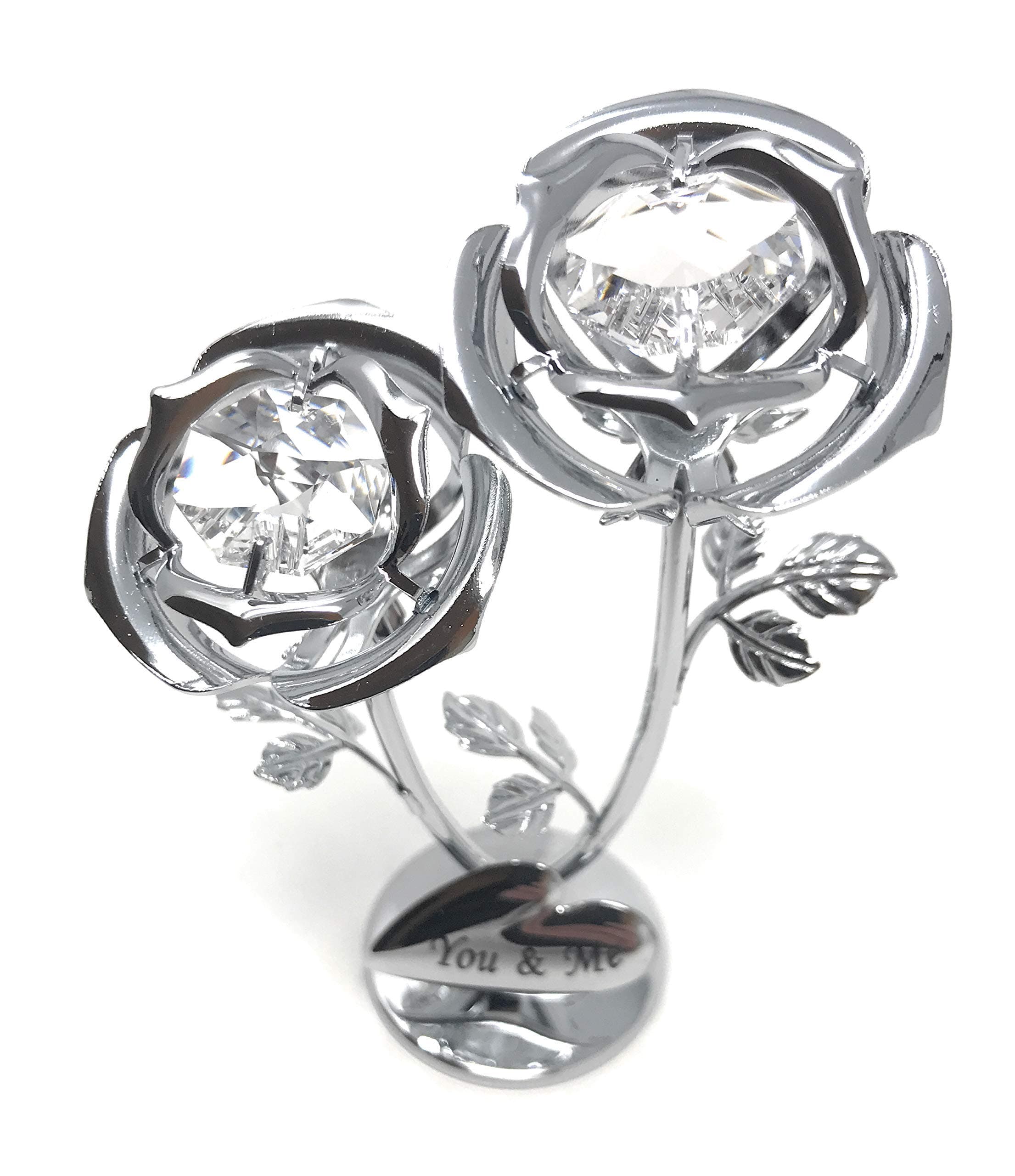 Crystocraft You & Me Crystal Rose Ornament