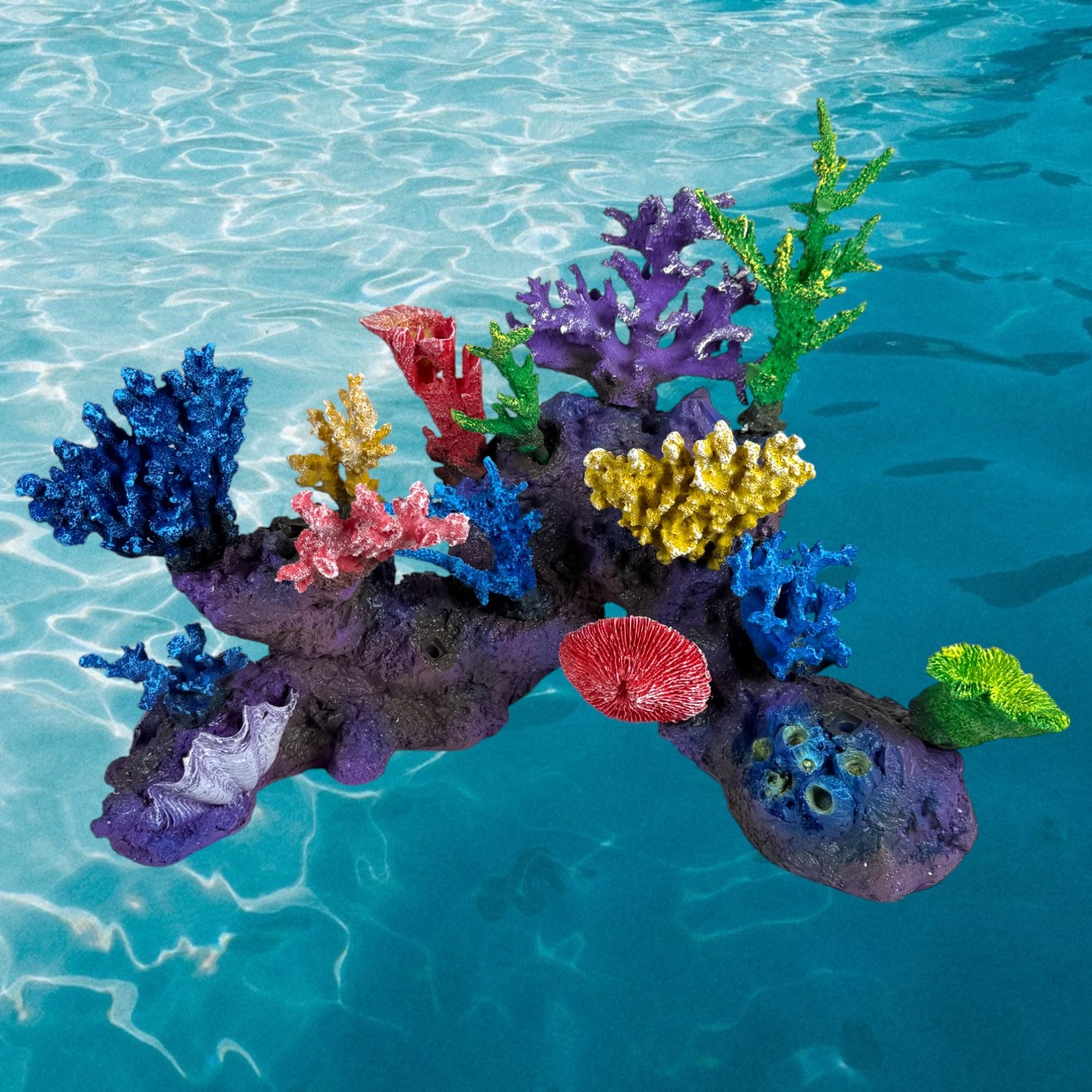 3G-DM047PNP Medium Artificial Coral Inserts Decor, Fake Coral Reef Decorations for Colorful Freshwater Fish Aquariums, Marine and Saltwater Fish Tanks