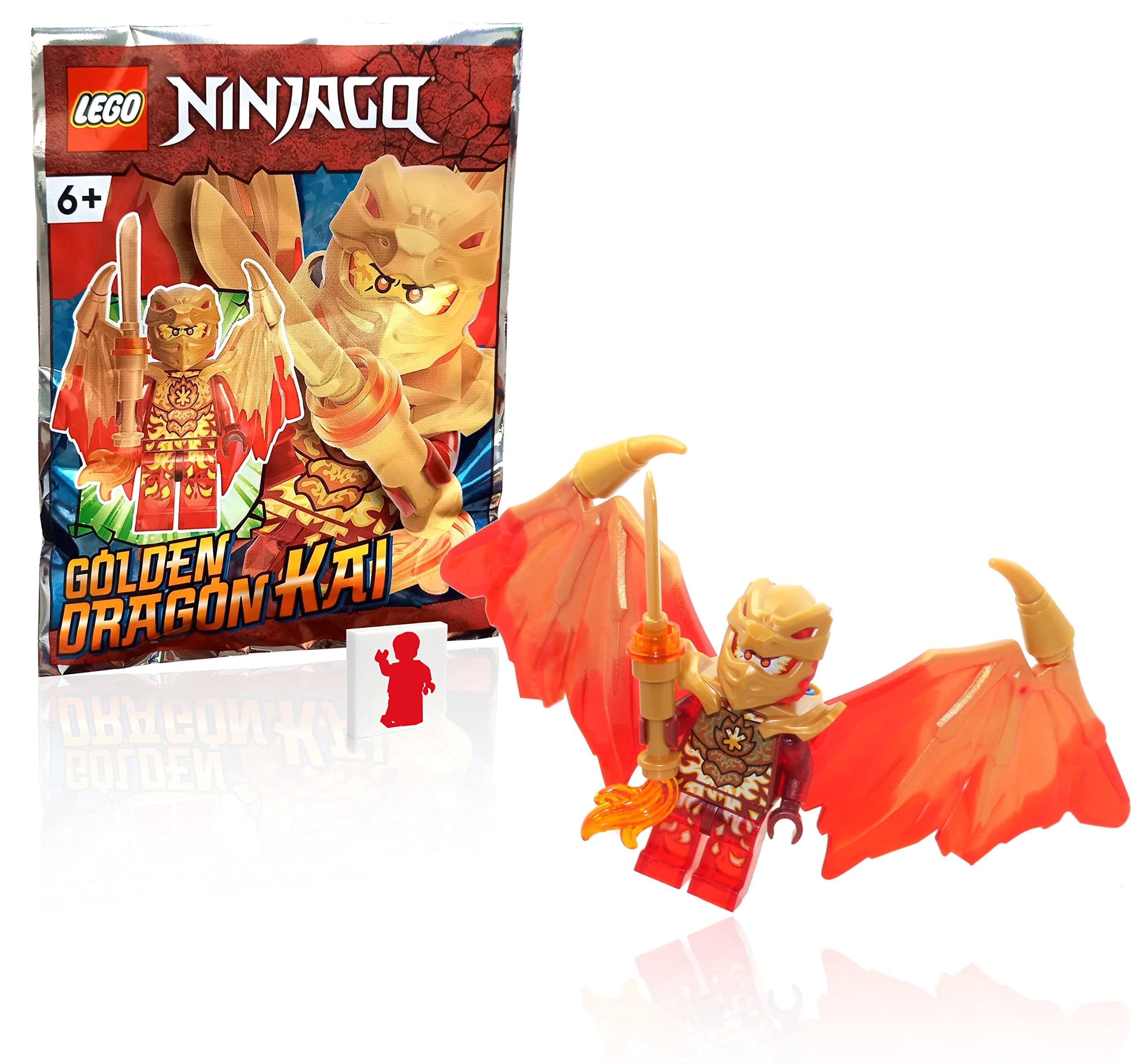 NINJAGO Crystalized Minifigure - Kai (Golden Dragon) with Wings and Gold Fire Sword