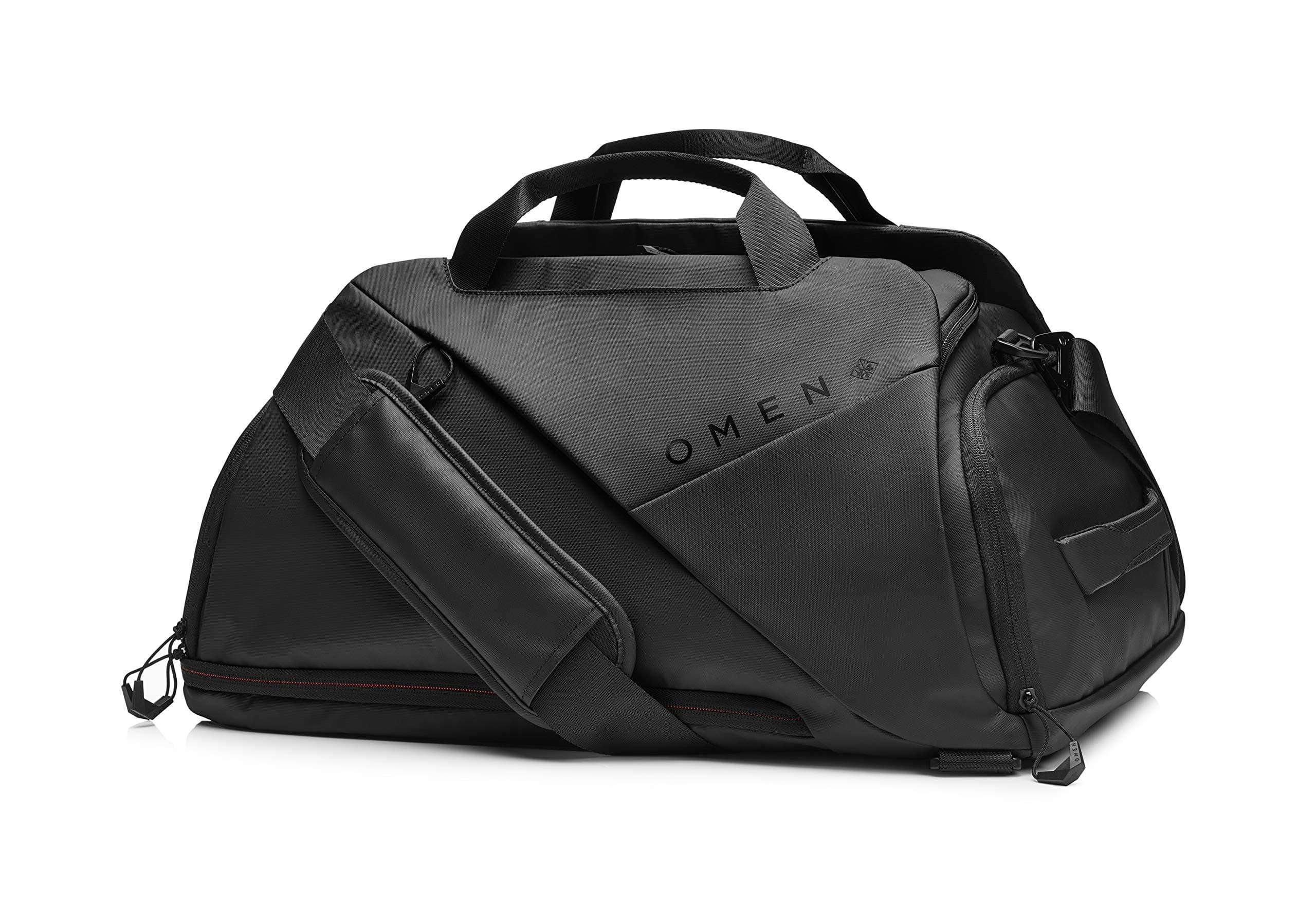 OMEN Transceptor DuffleBag Backpack with USB Port Charger, 17.3” Laptop Sleeve, Water-Resistant, Shoe Stash, RFID-Blocking, Luggage Sleeve (7MT82AA)