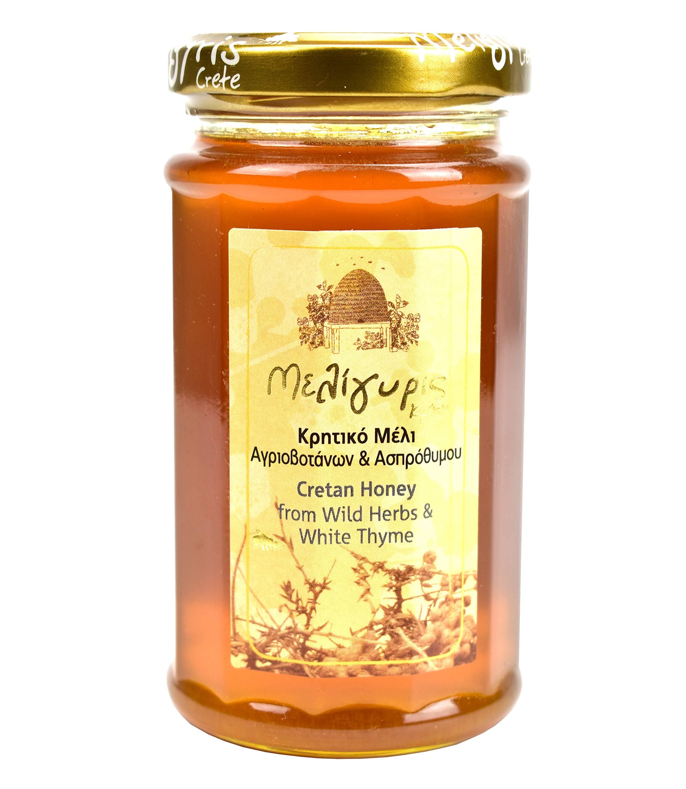 Rare Greek Honey from Wild Herbs and White Thyme by Meligyris | Pure Unblended Cretan Honey | 300gram