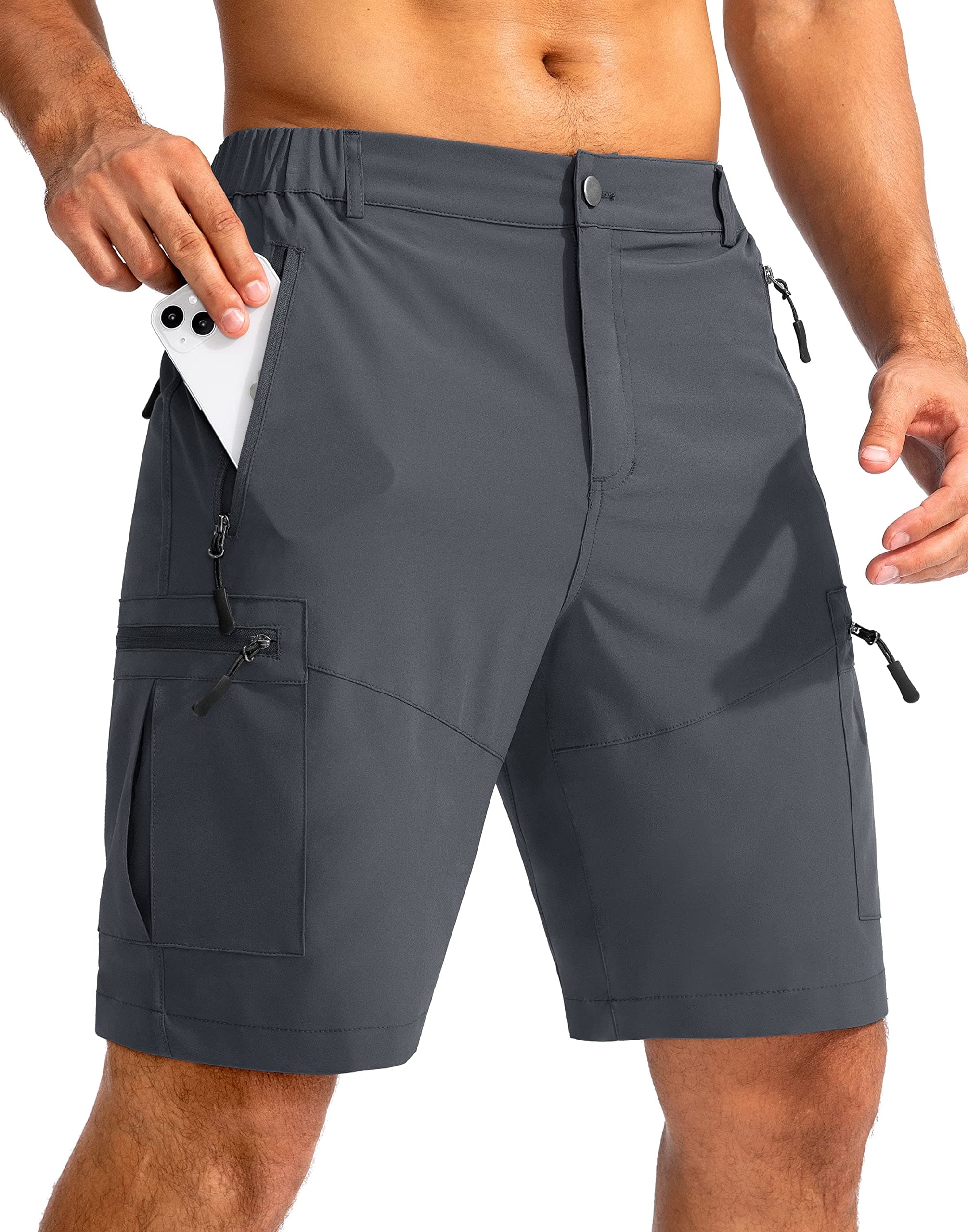Men's Hiking Cargo Shorts 9"/7"/11" Lightweight Outdoor Shorts for Men Trip Golf Camping Casual with 5 Zipper Pockets