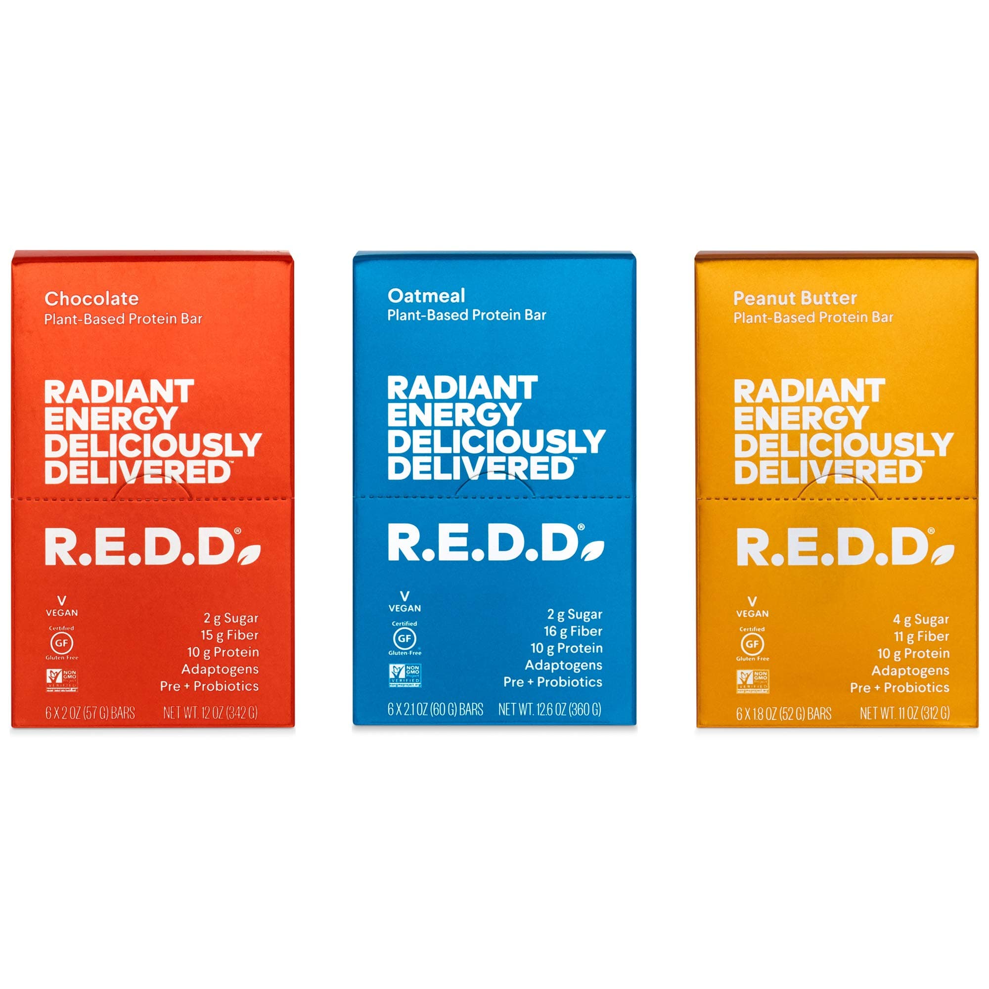 R.E.D.D. Bar, Vegan Protein Bar, Low Sugar & Gluten-Free, Variety Pack 1, 18 Bars